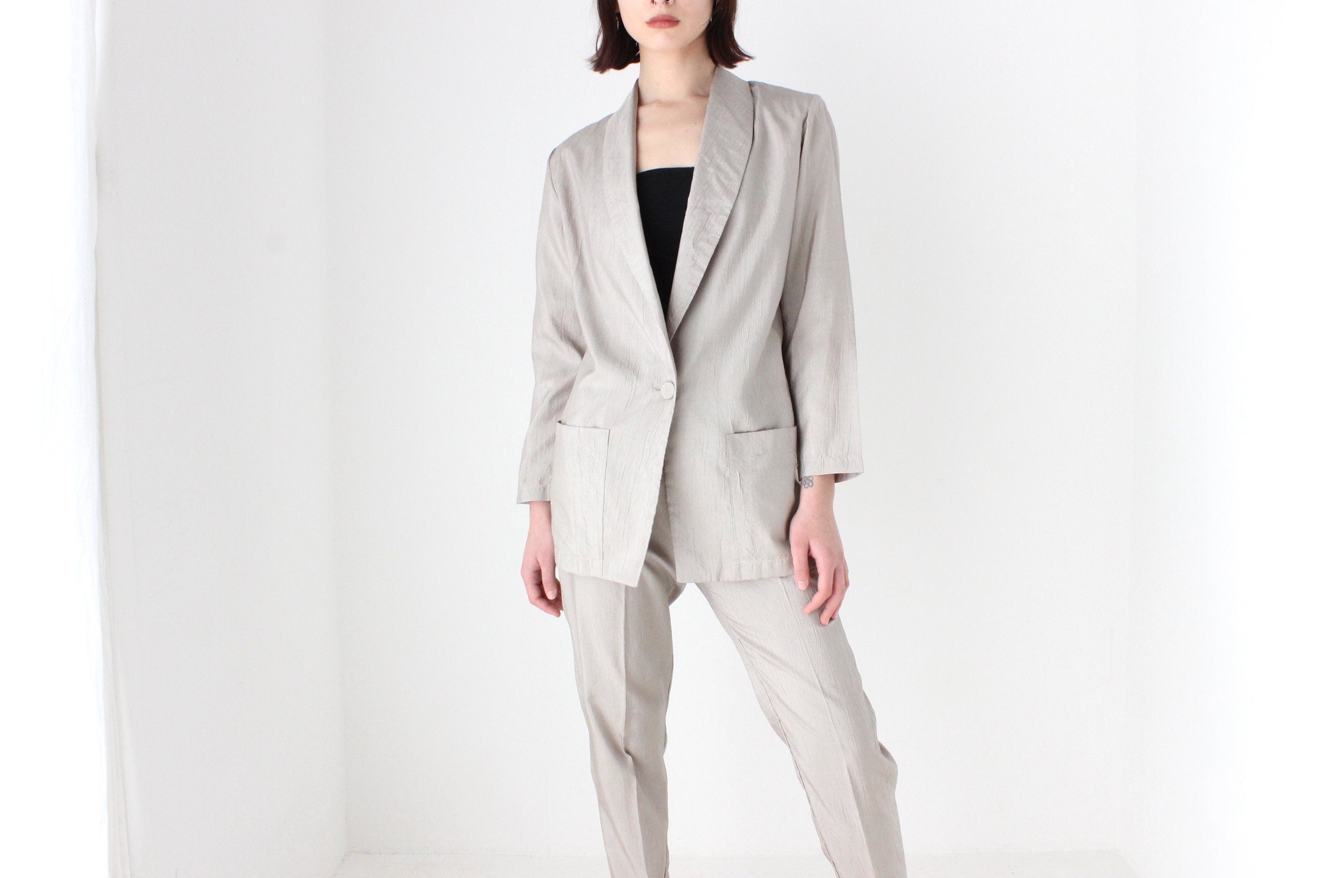 80s Lightweight Parachute Two Piece Pant Suit
