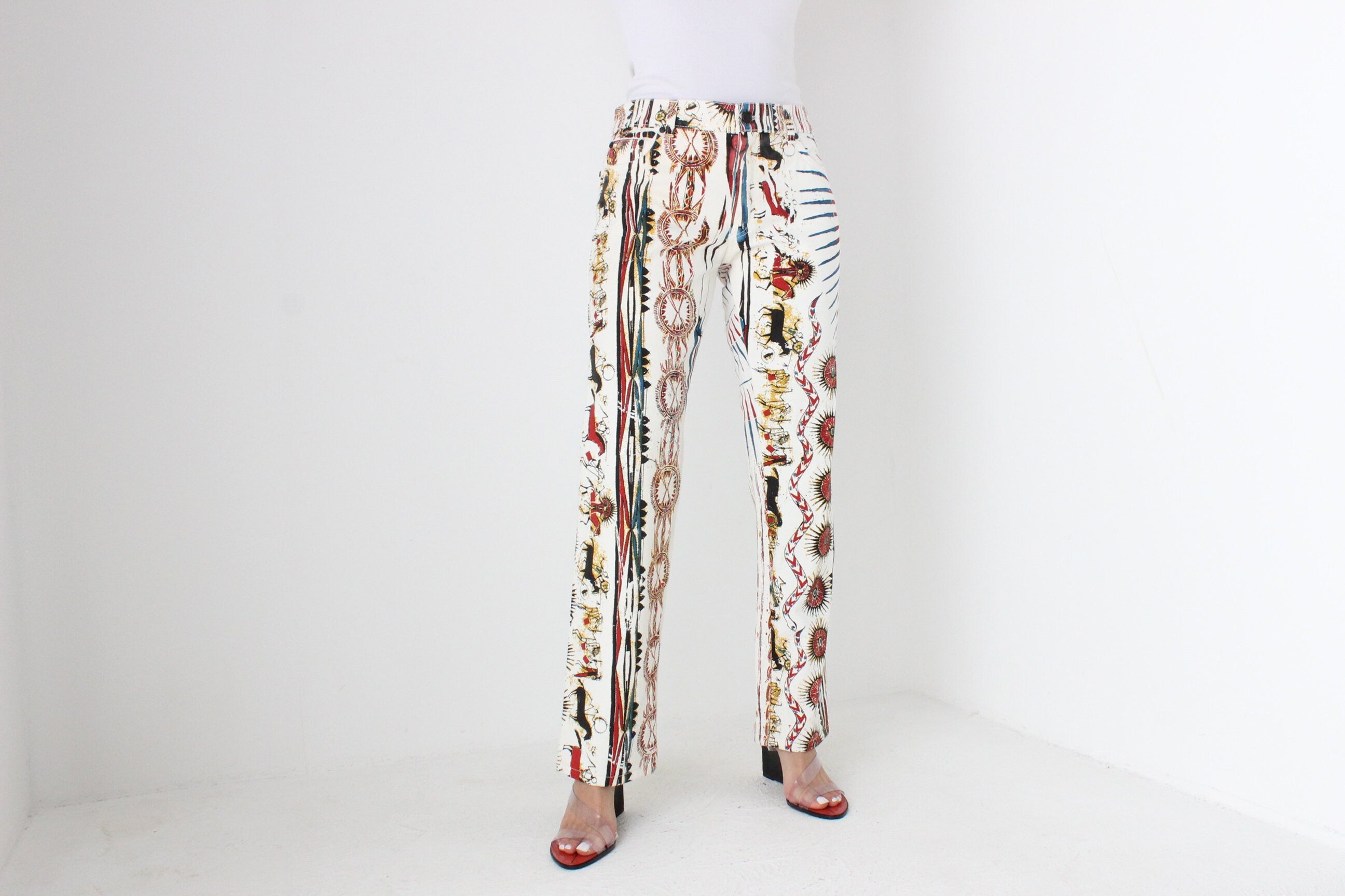Y2K Roberto Cavalli Ancient Cave Art Straight Leg Jeans - Unisex