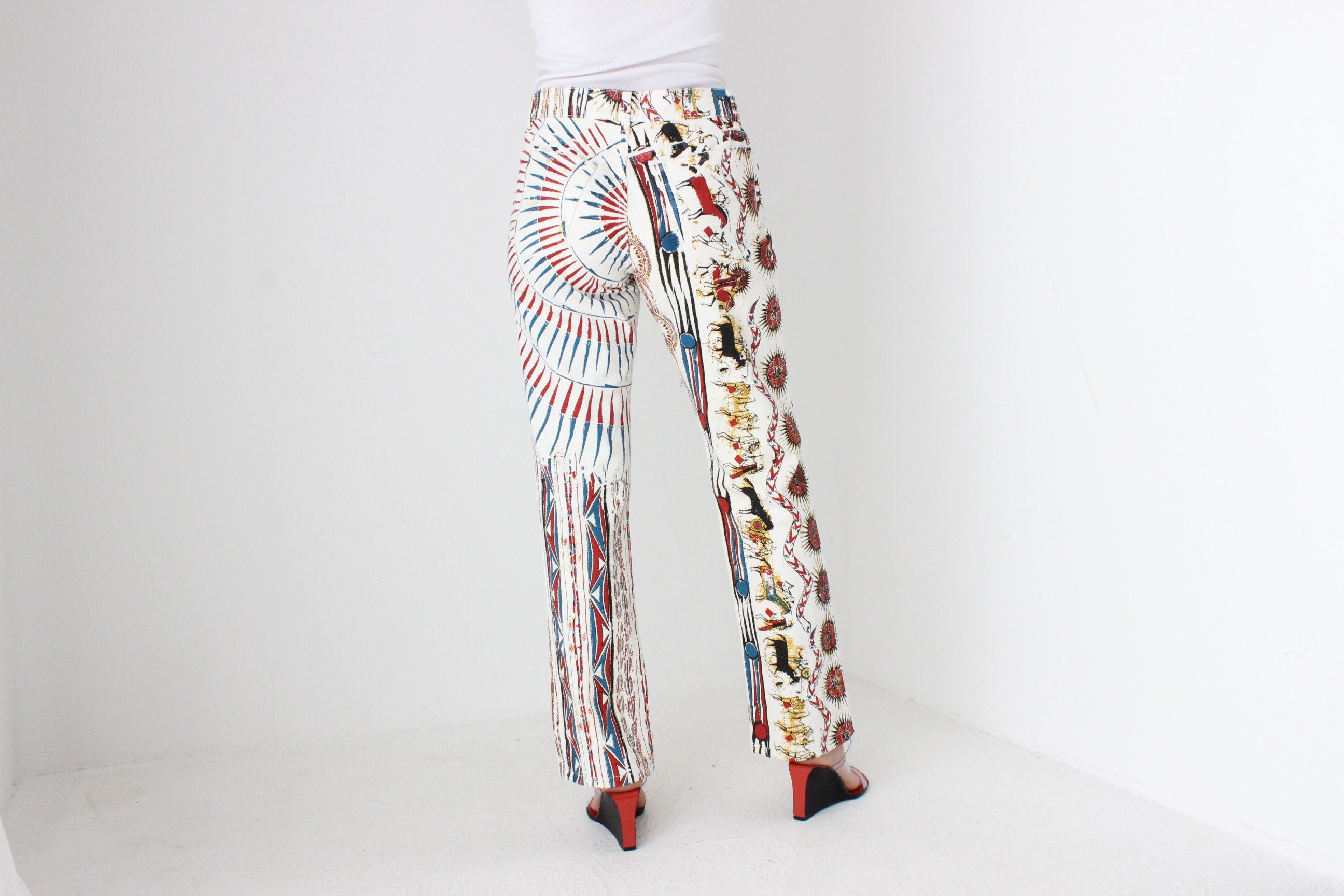 Y2K Roberto Cavalli Ancient Cave Art Straight Leg Jeans - Unisex