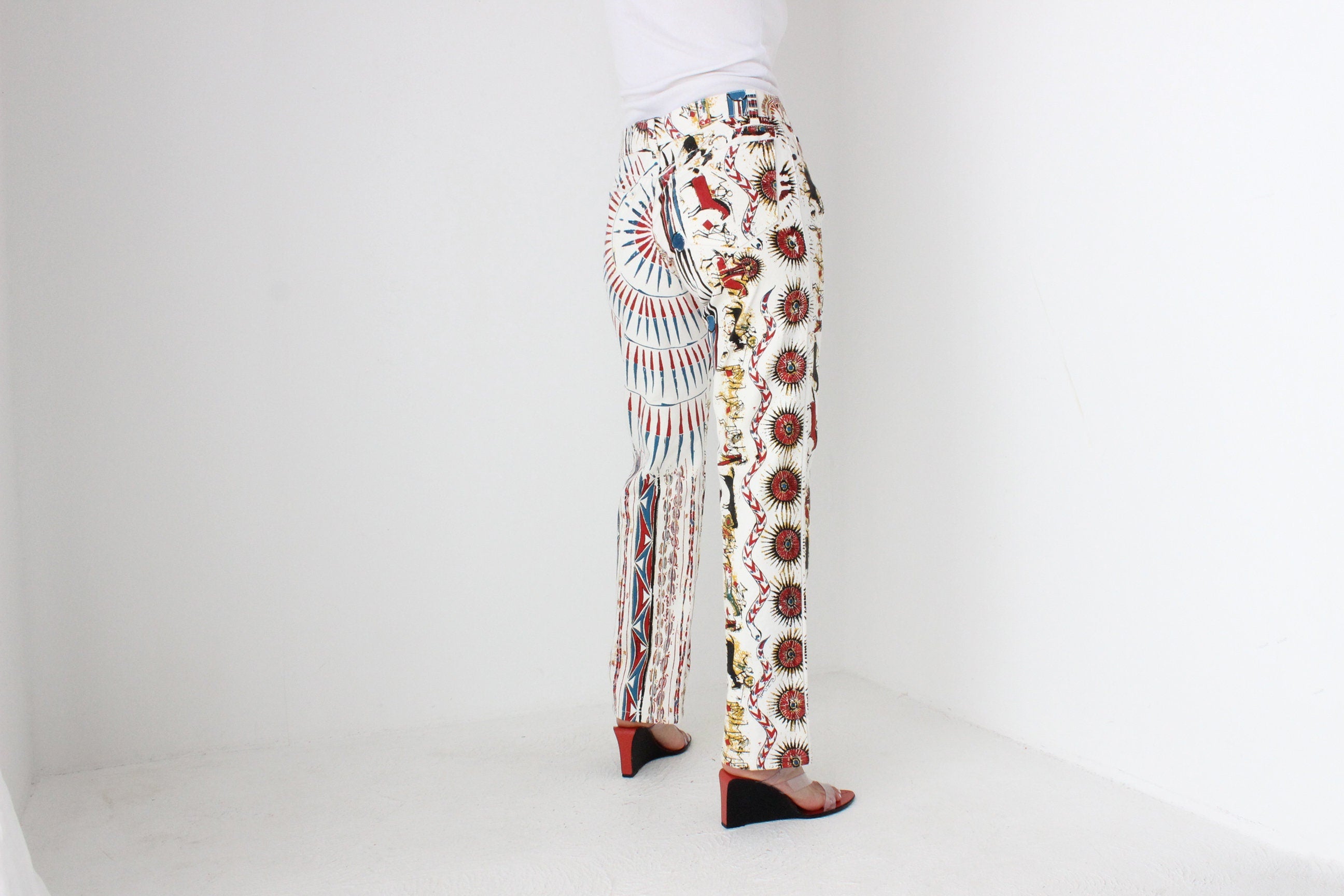 Y2K Roberto Cavalli Ancient Cave Art Straight Leg Jeans - Unisex