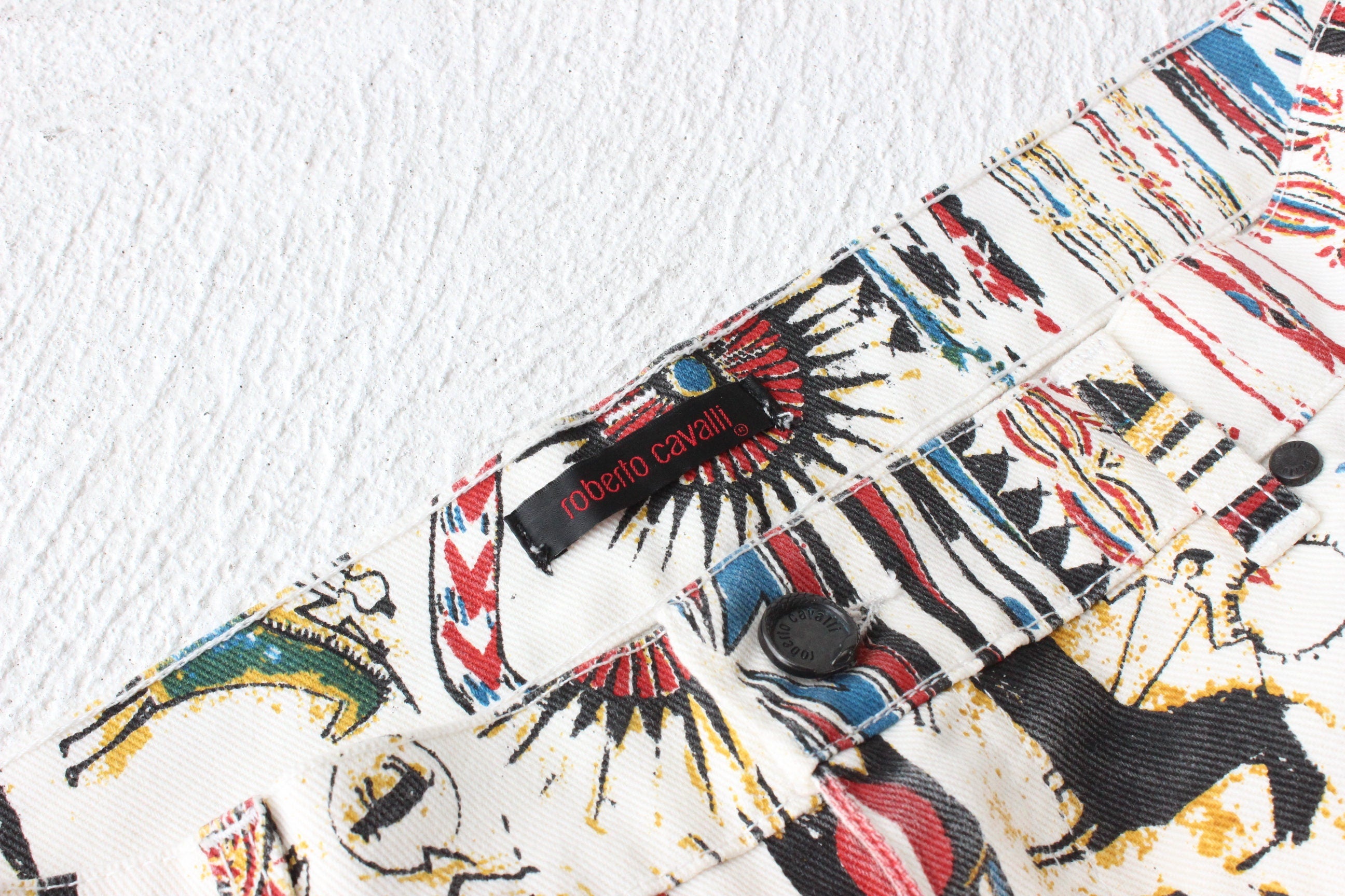 Y2K Roberto Cavalli Ancient Cave Art Straight Leg Jeans - Unisex