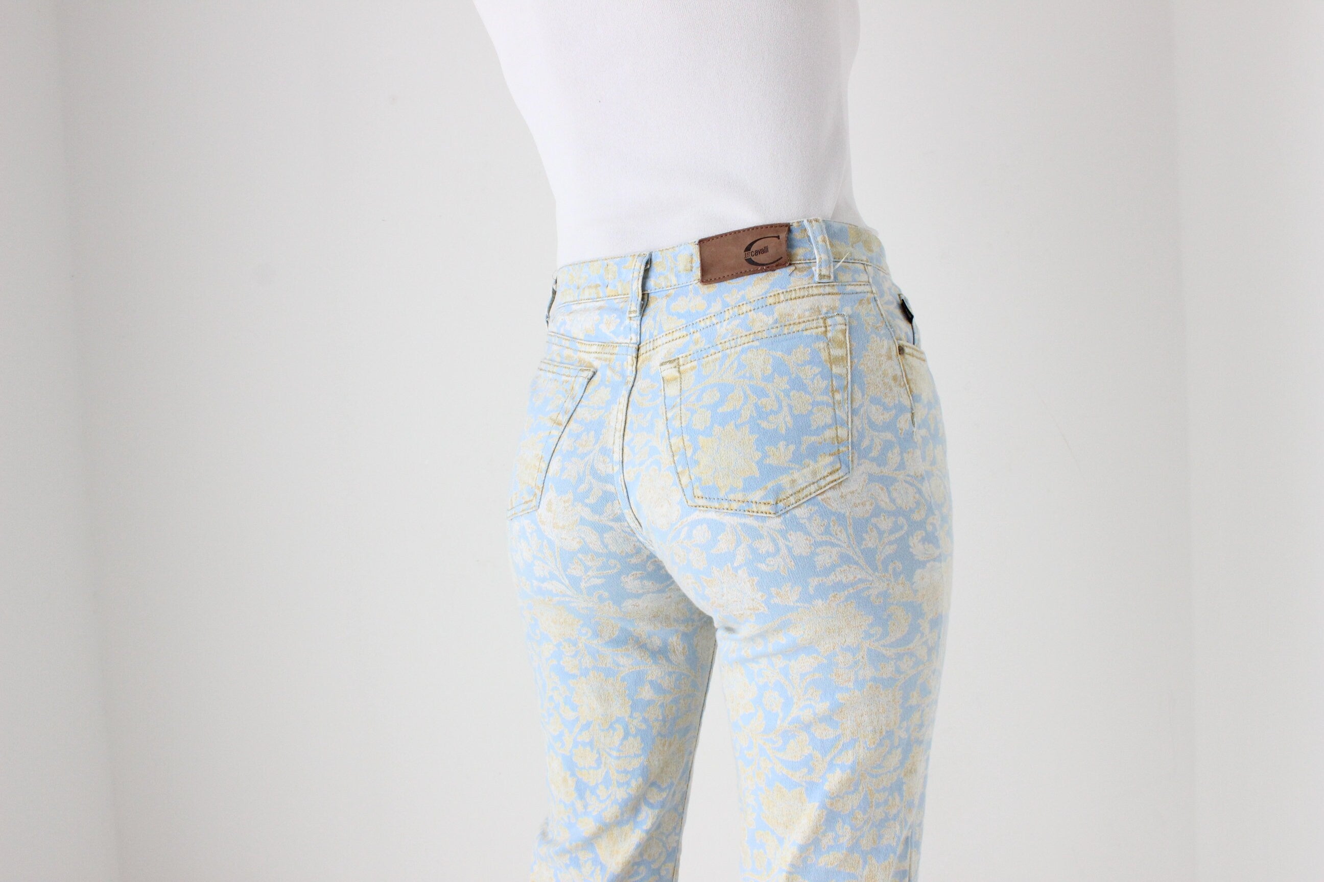 Sexy Y2K Just Cavalli Floral Baroque Bootcut Jeans