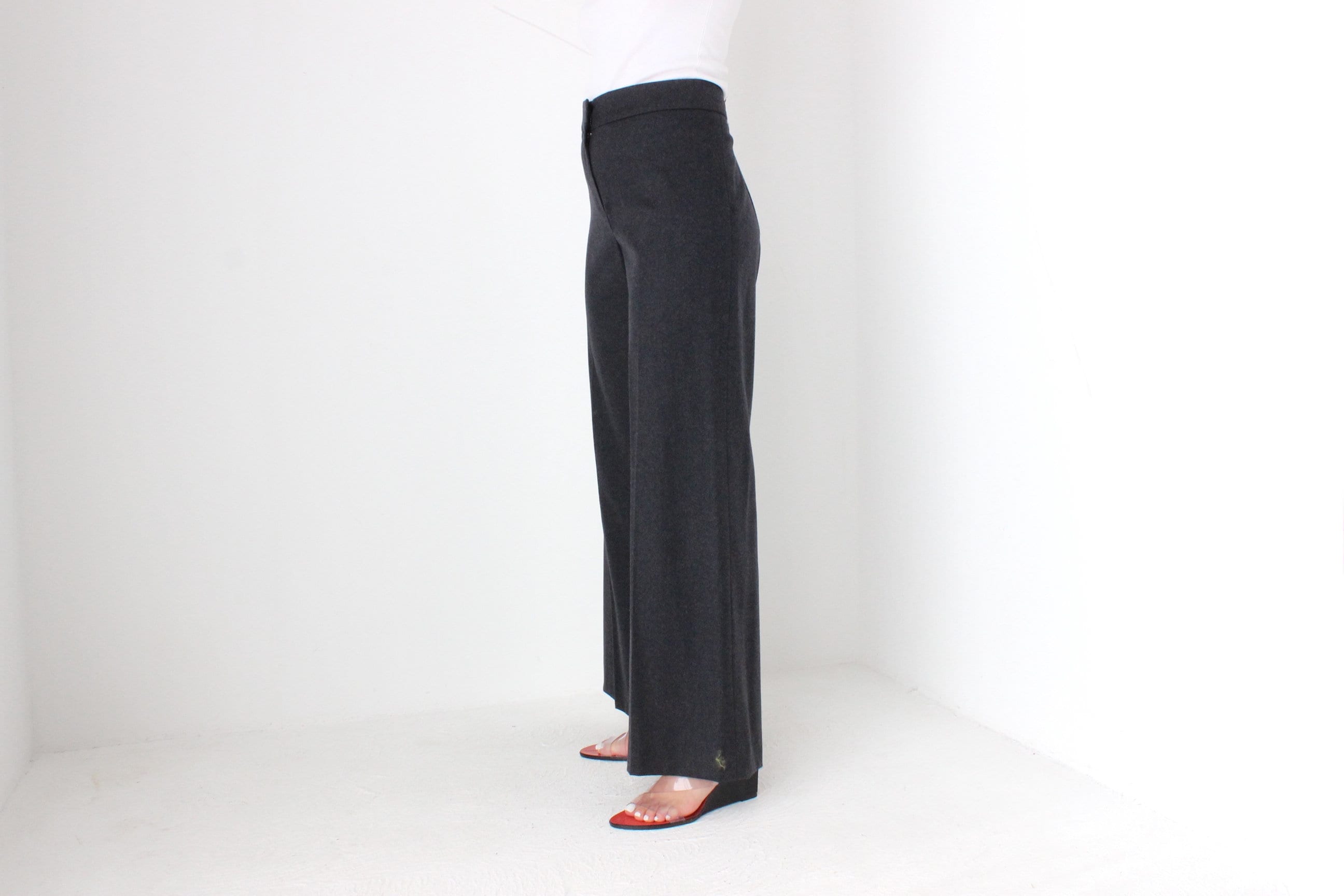 2008 Oscar De La Renta Wide Leg Wool Trousers