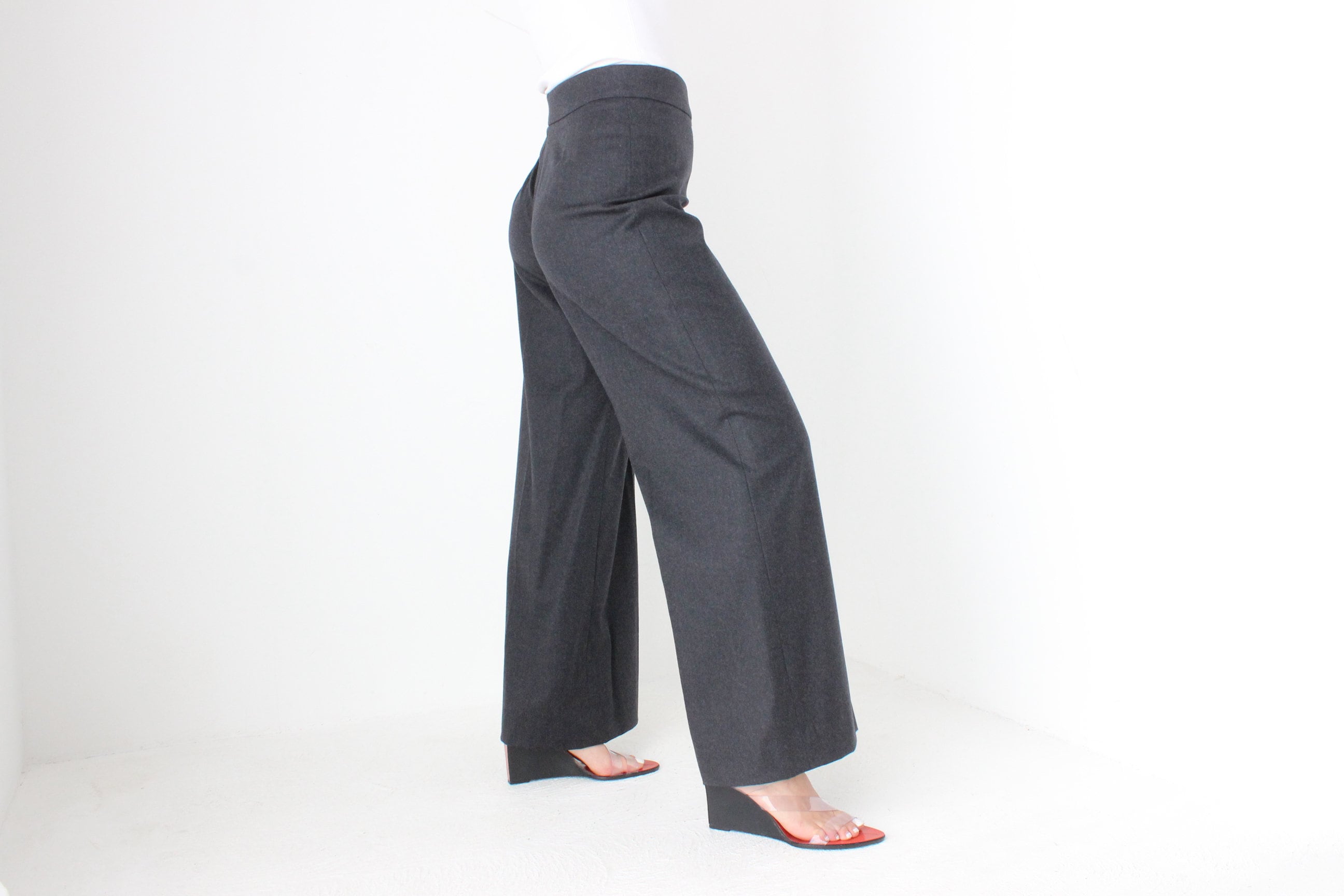 2008 Oscar De La Renta Wide Leg Wool Trousers