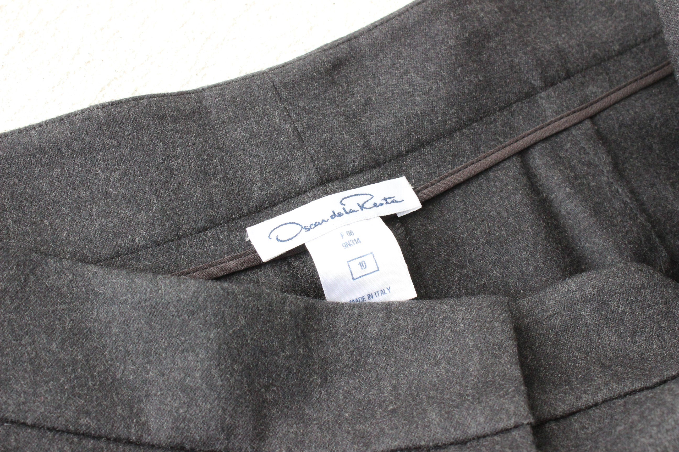 2008 Oscar De La Renta Wide Leg Wool Trousers