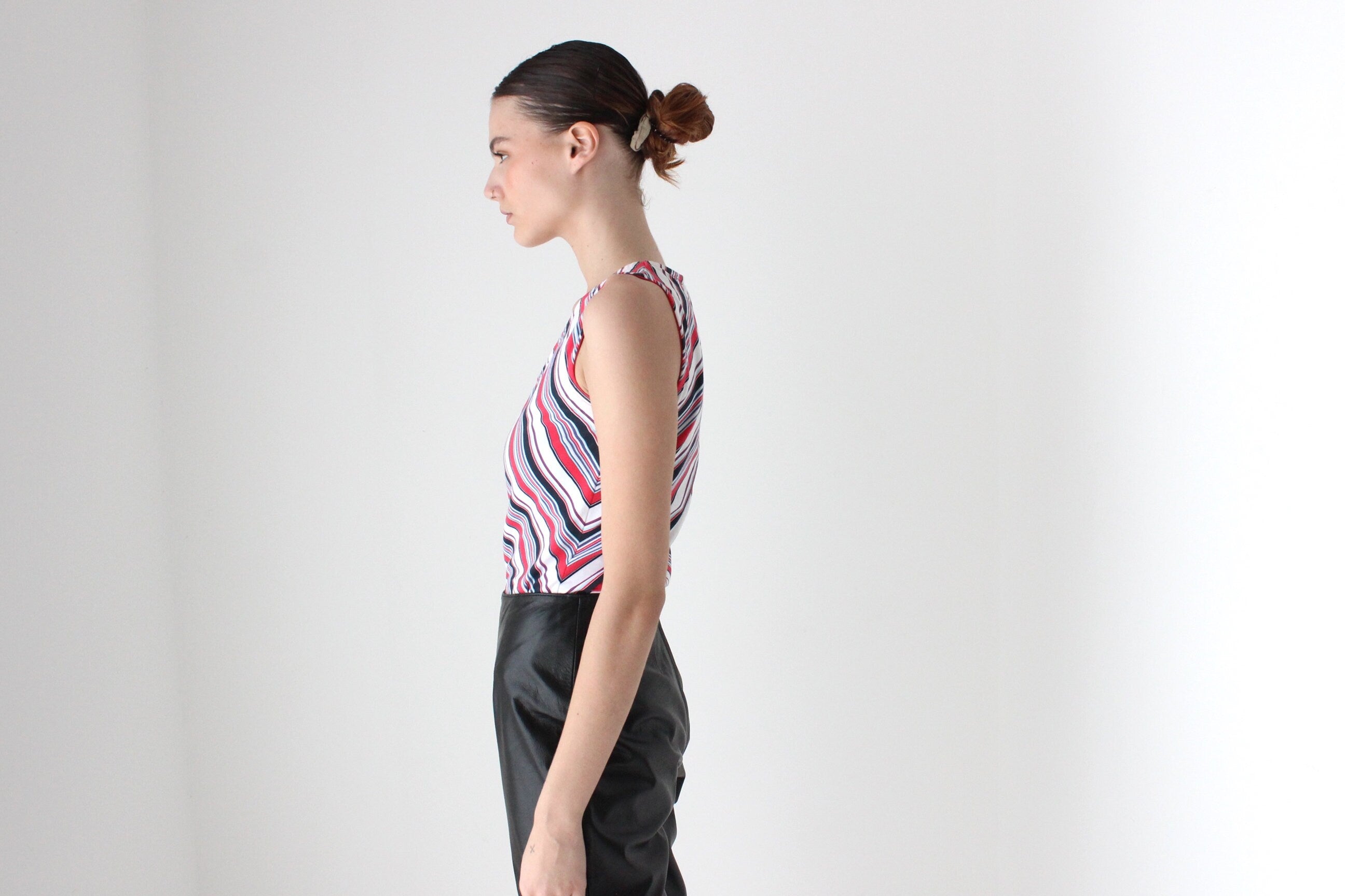 00s Does 70s Chevron V Neck Tank