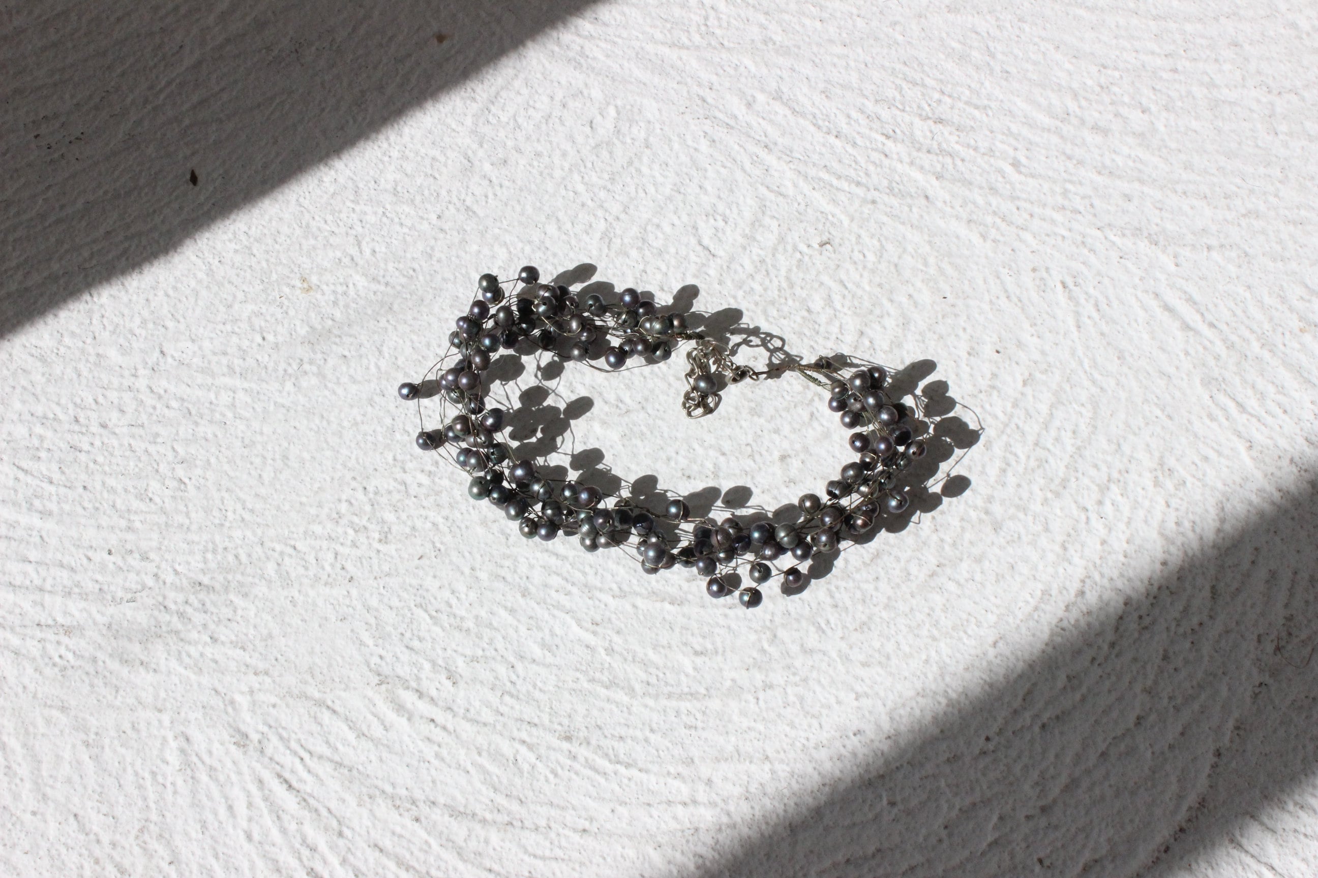 MADE IN ITALY 90s Pewter Suspended Bead Choker