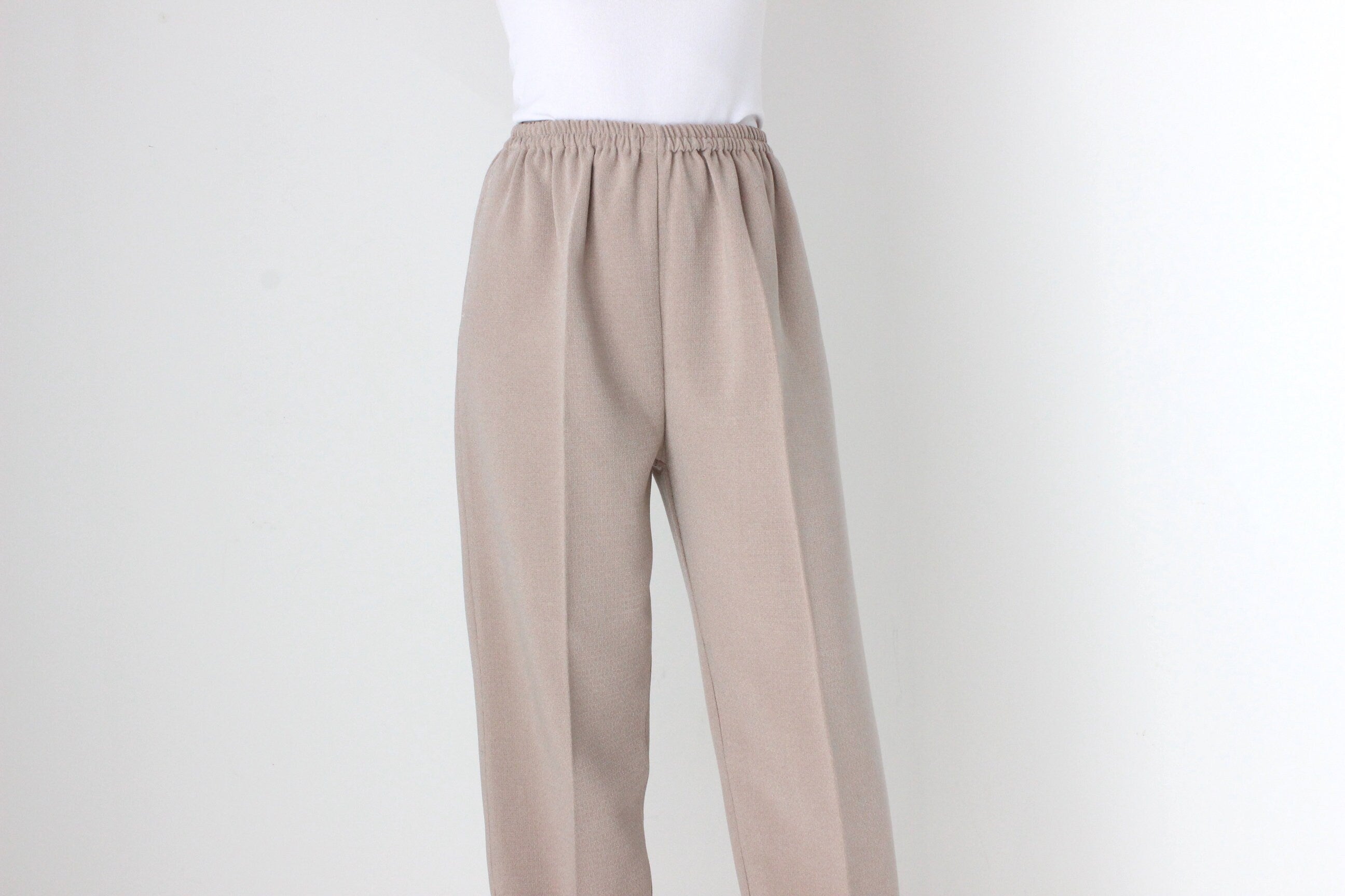 80s Neutral & Minimal Relaxed Stretch Waist Trousers