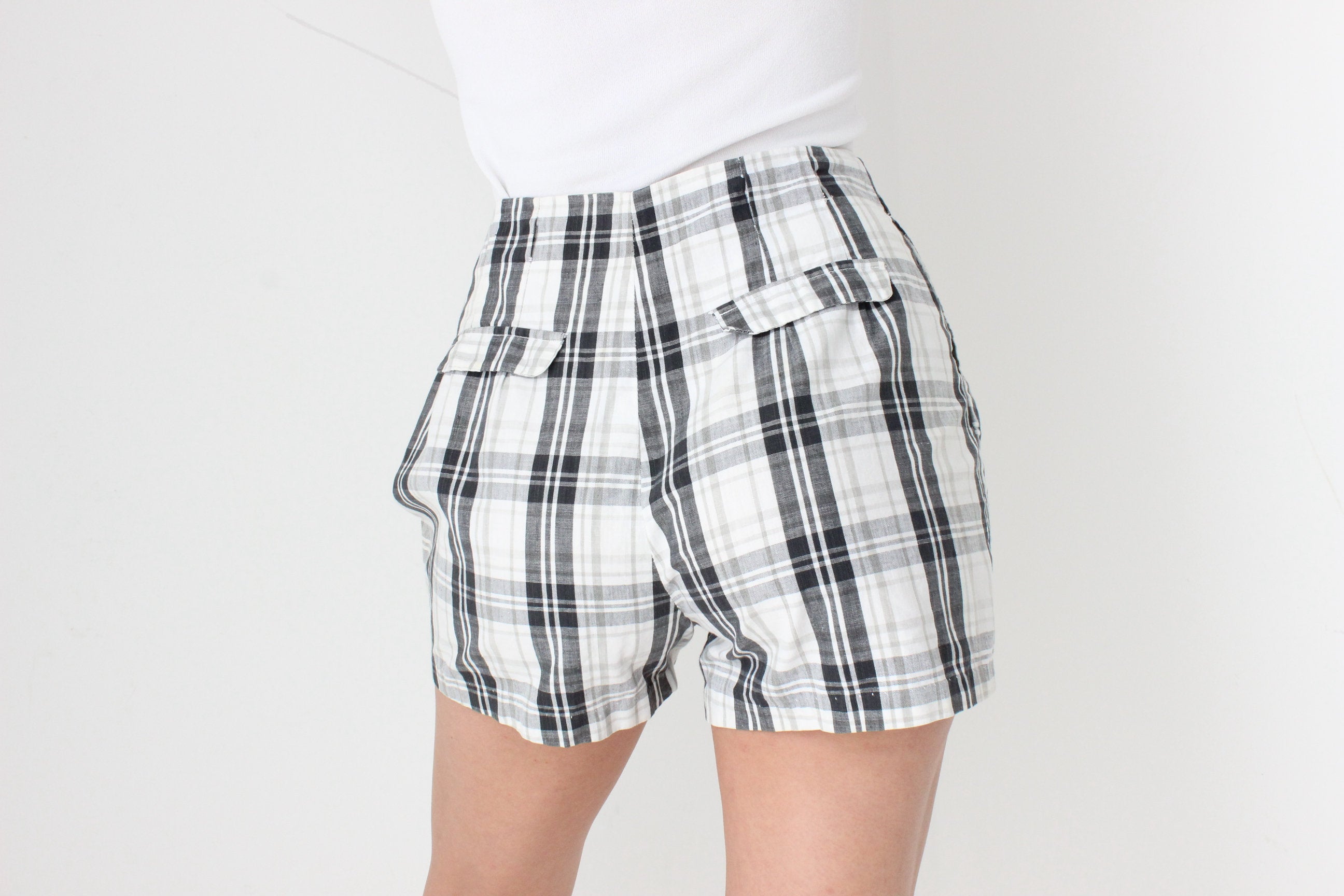 1960s Cotton Checked Shorts