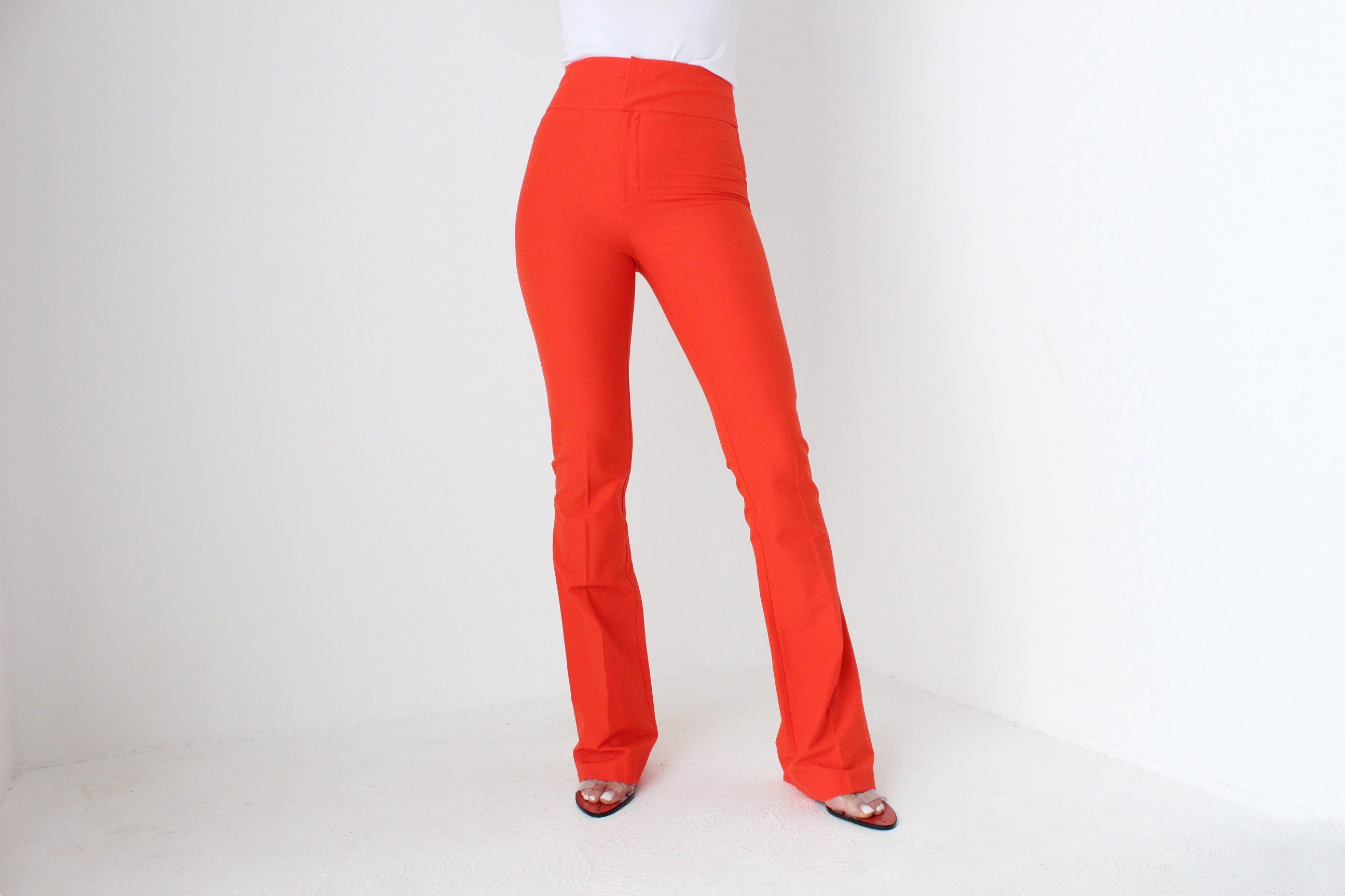 Y2K Vibrant Near-Neon Stretch Bootcut Flared Trousers