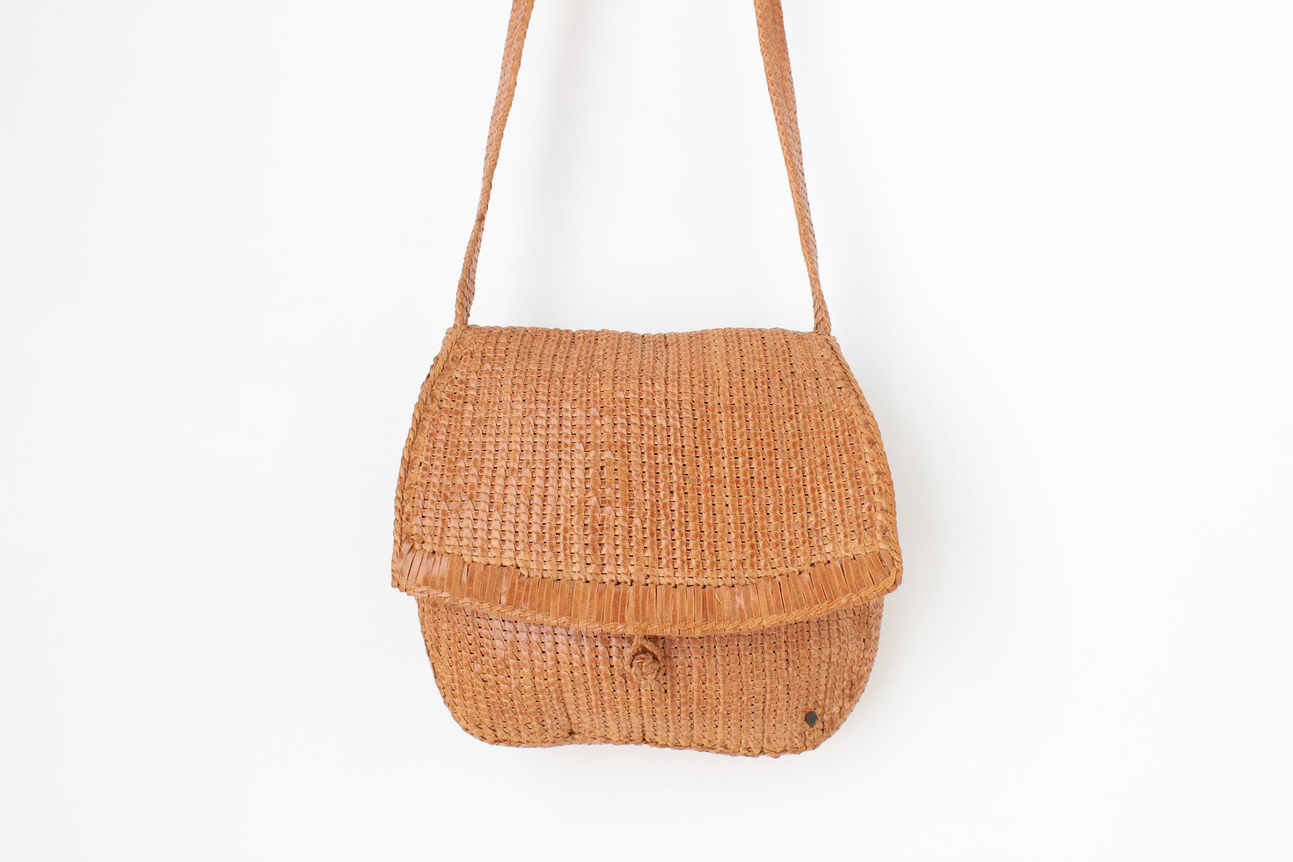 2000s Helen Kaminski Handcrafted Woven Leather Bag
