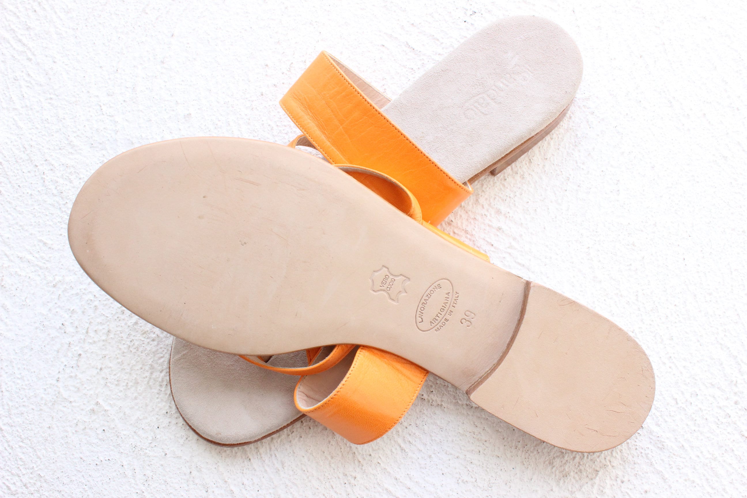 Il Sandalo Spanish Leather Orange Sandals ~ Euro 38