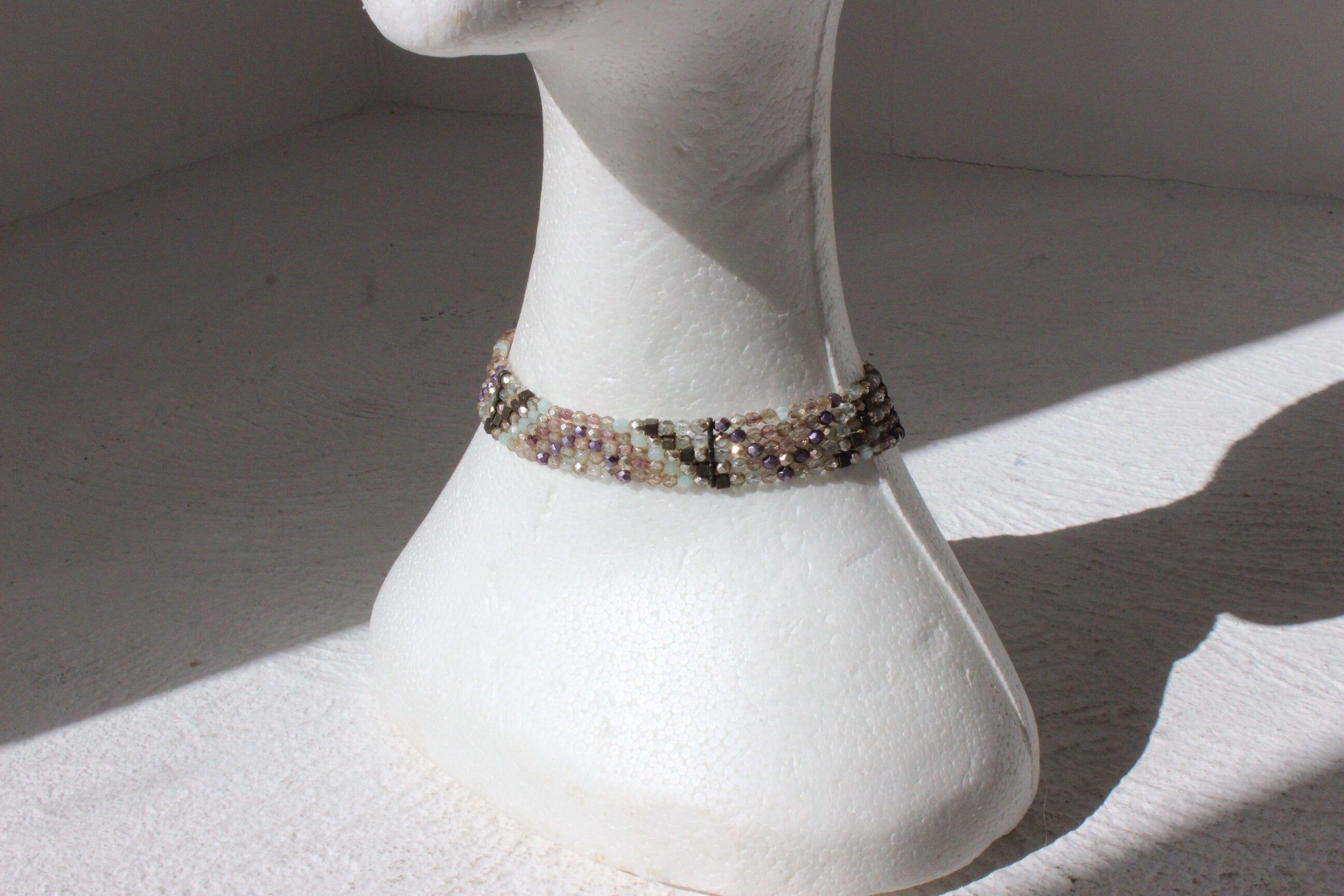 BALLETCORE 90s Pastel Beaded Choker Necklace