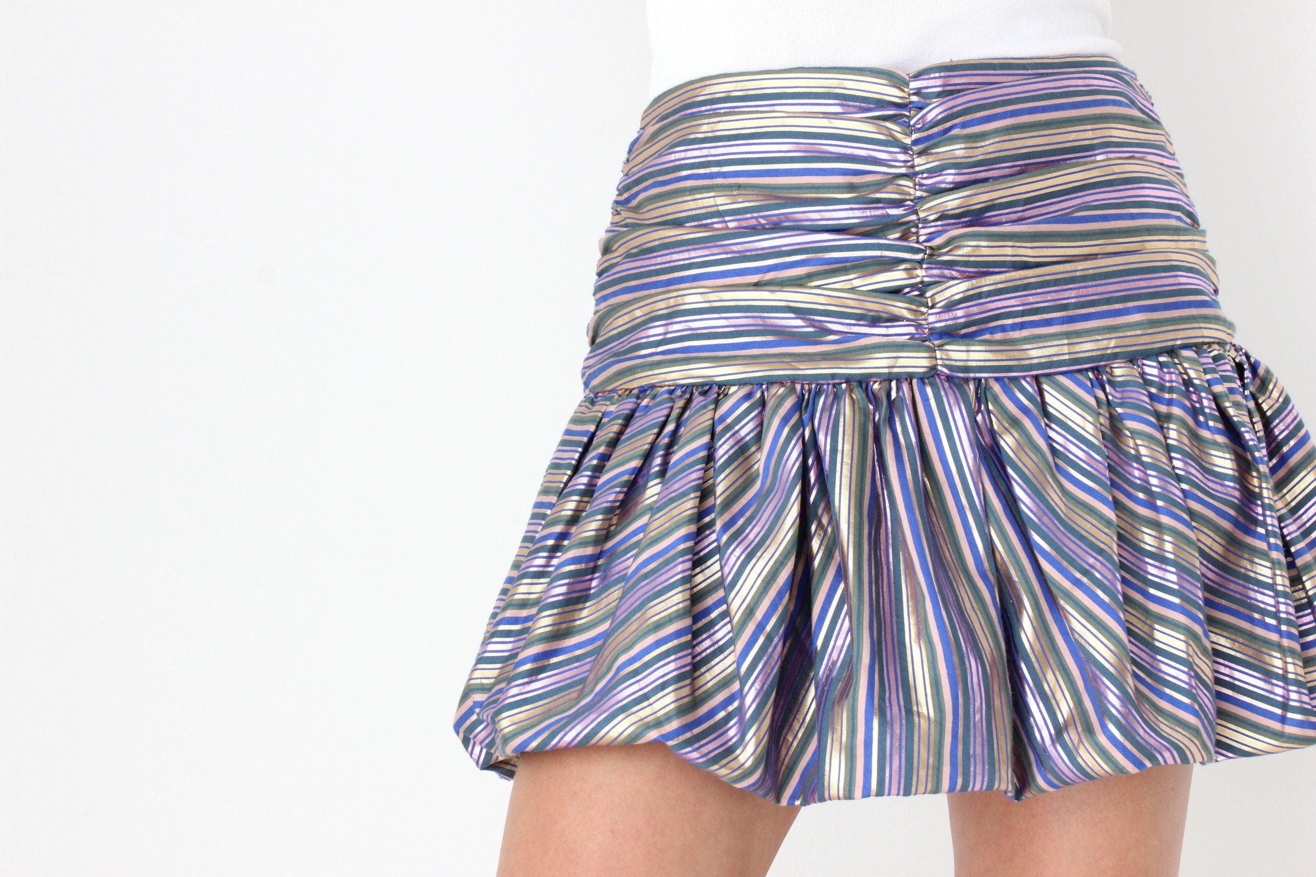 2000s Metallic Bubble Mini Skirt