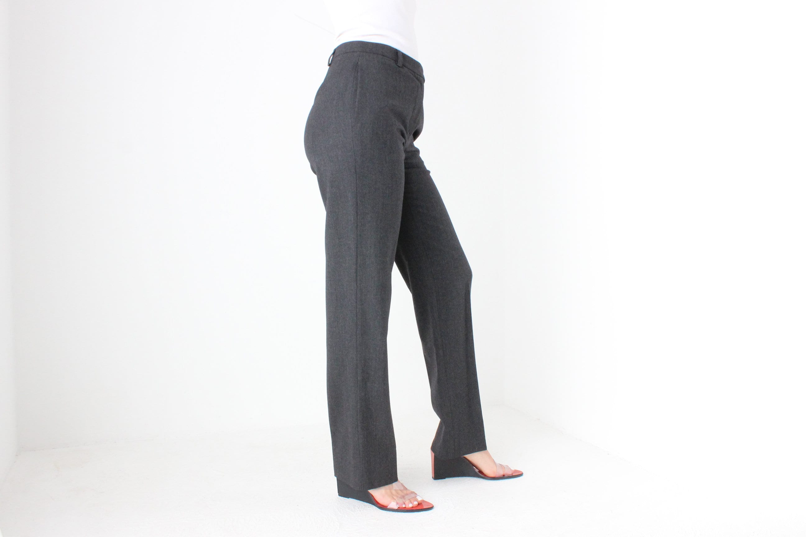 BALLETCORE 90s PRADA Grey Wool Tailored Trousers