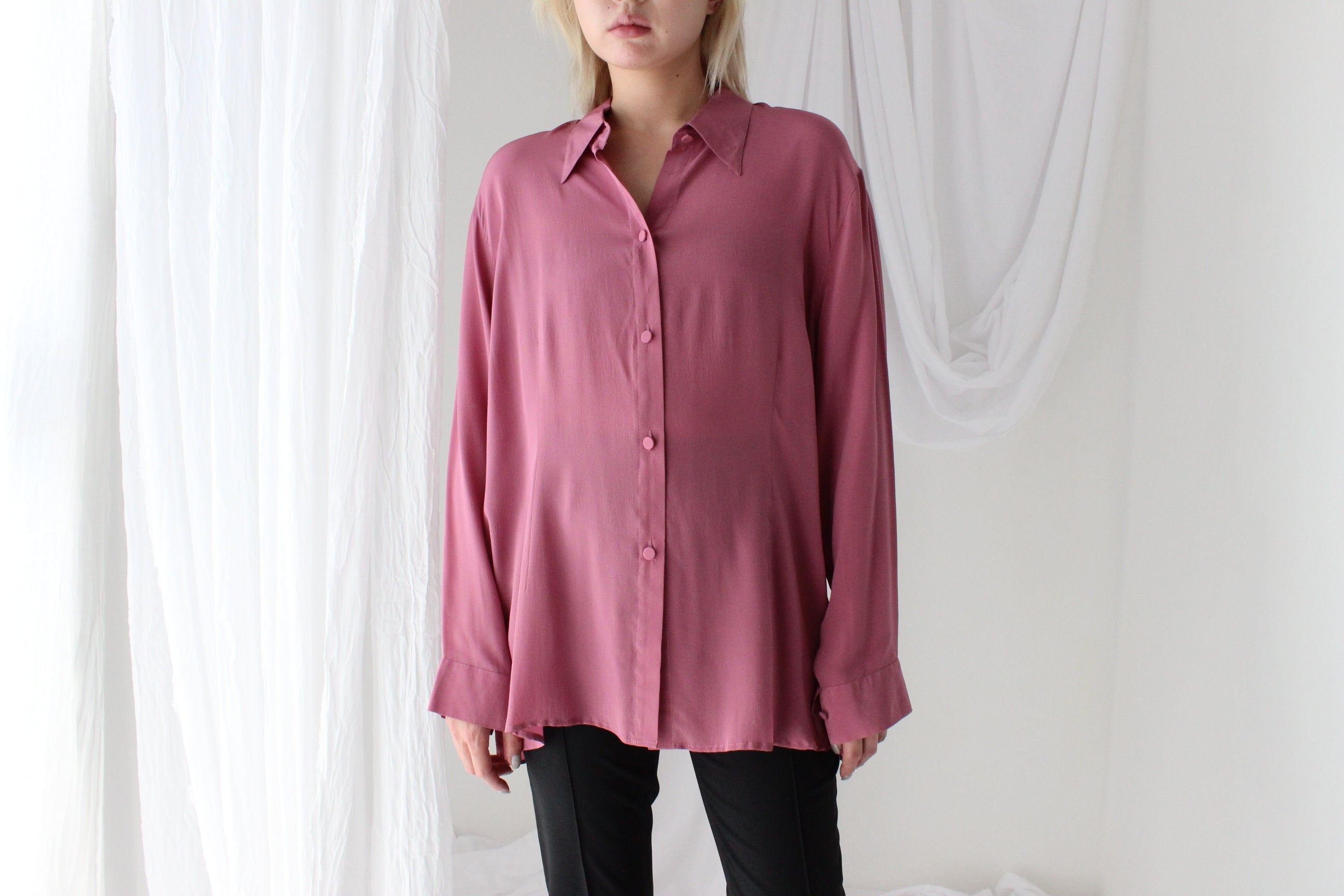 Luxury 80s Silk Crêpe De Chine Blouse