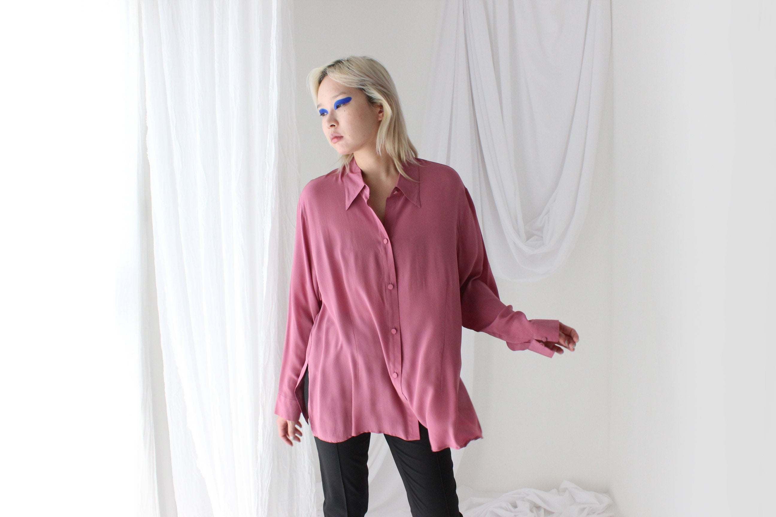 Luxury 80s Silk Crêpe De Chine Blouse