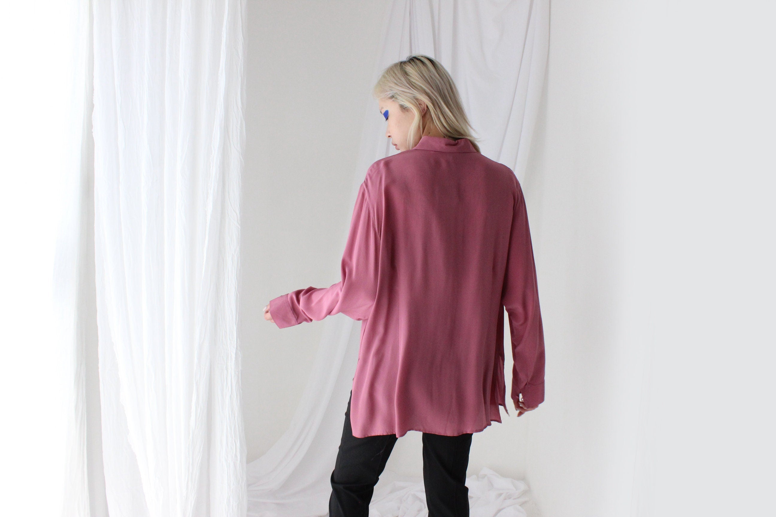 Luxury 80s Silk Crêpe De Chine Blouse