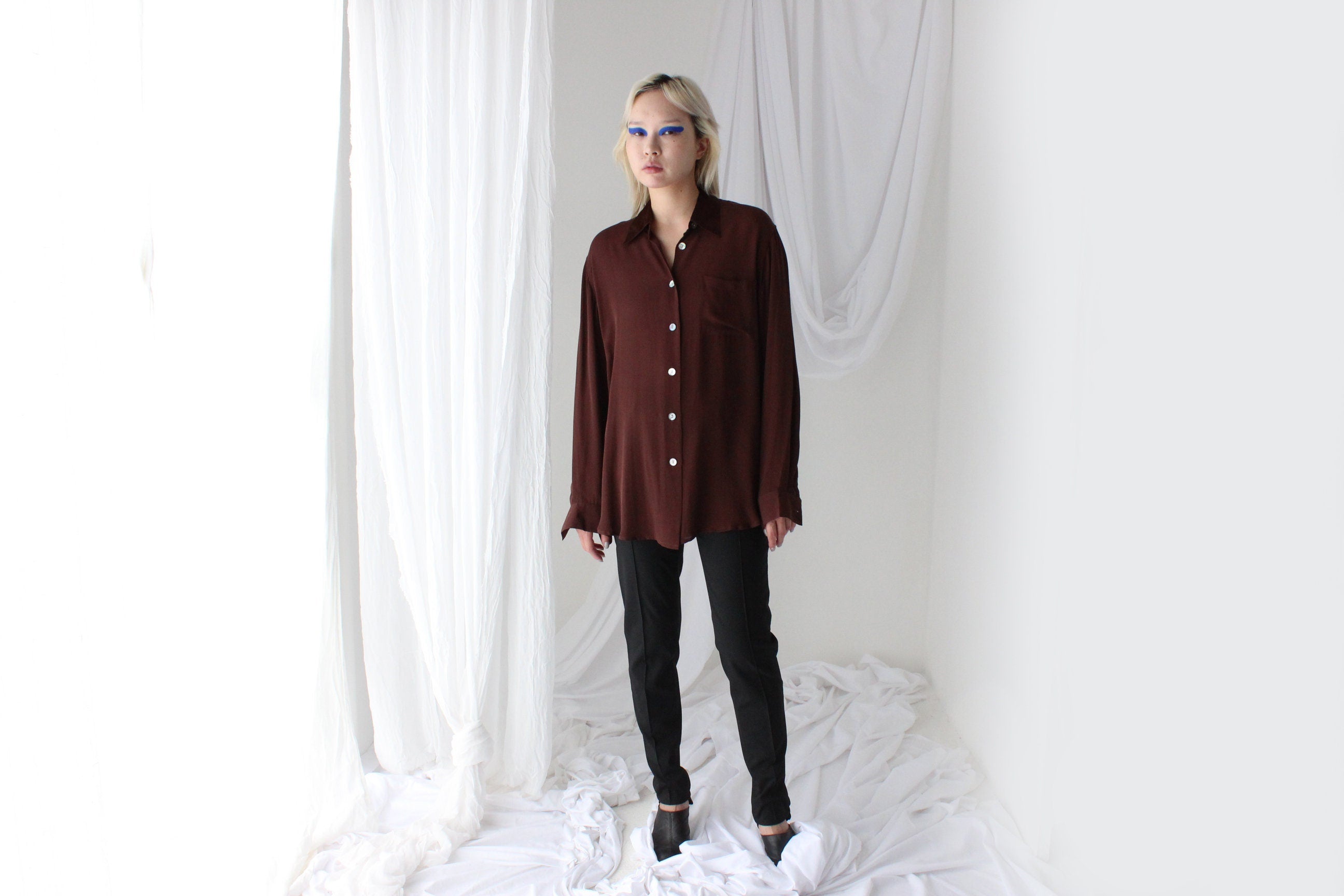Luxury 80s Silk Crêpe De Chine Blouse