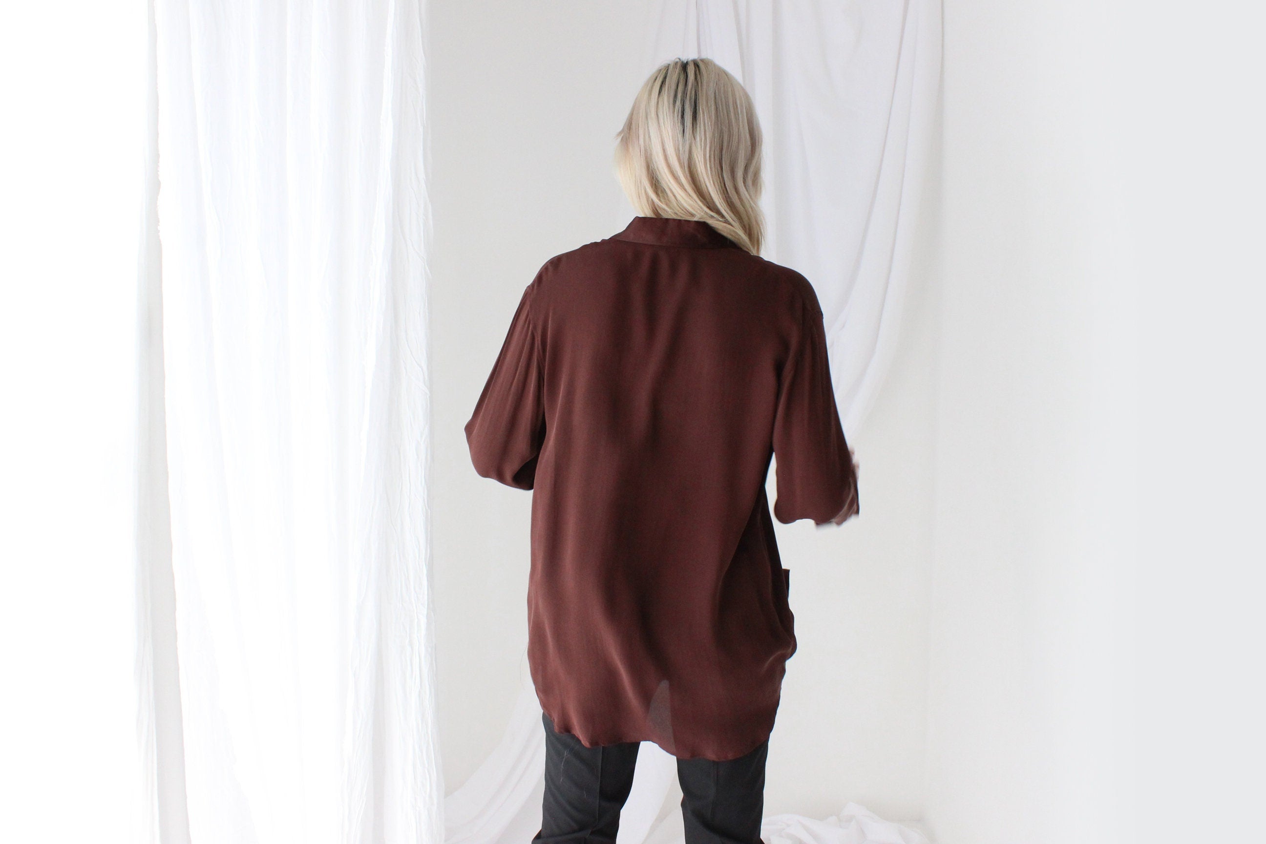 Luxury 80s Silk Crêpe De Chine Blouse