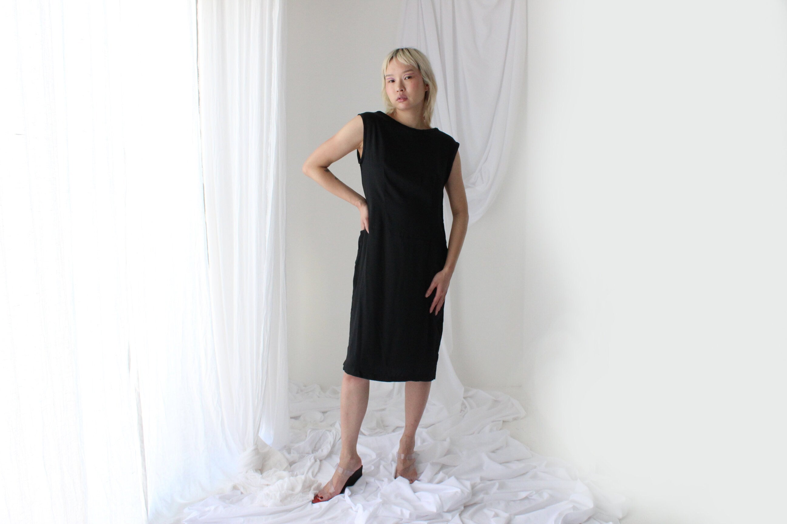 2000s Pure Silk Simple & Versatile Sheath Dress