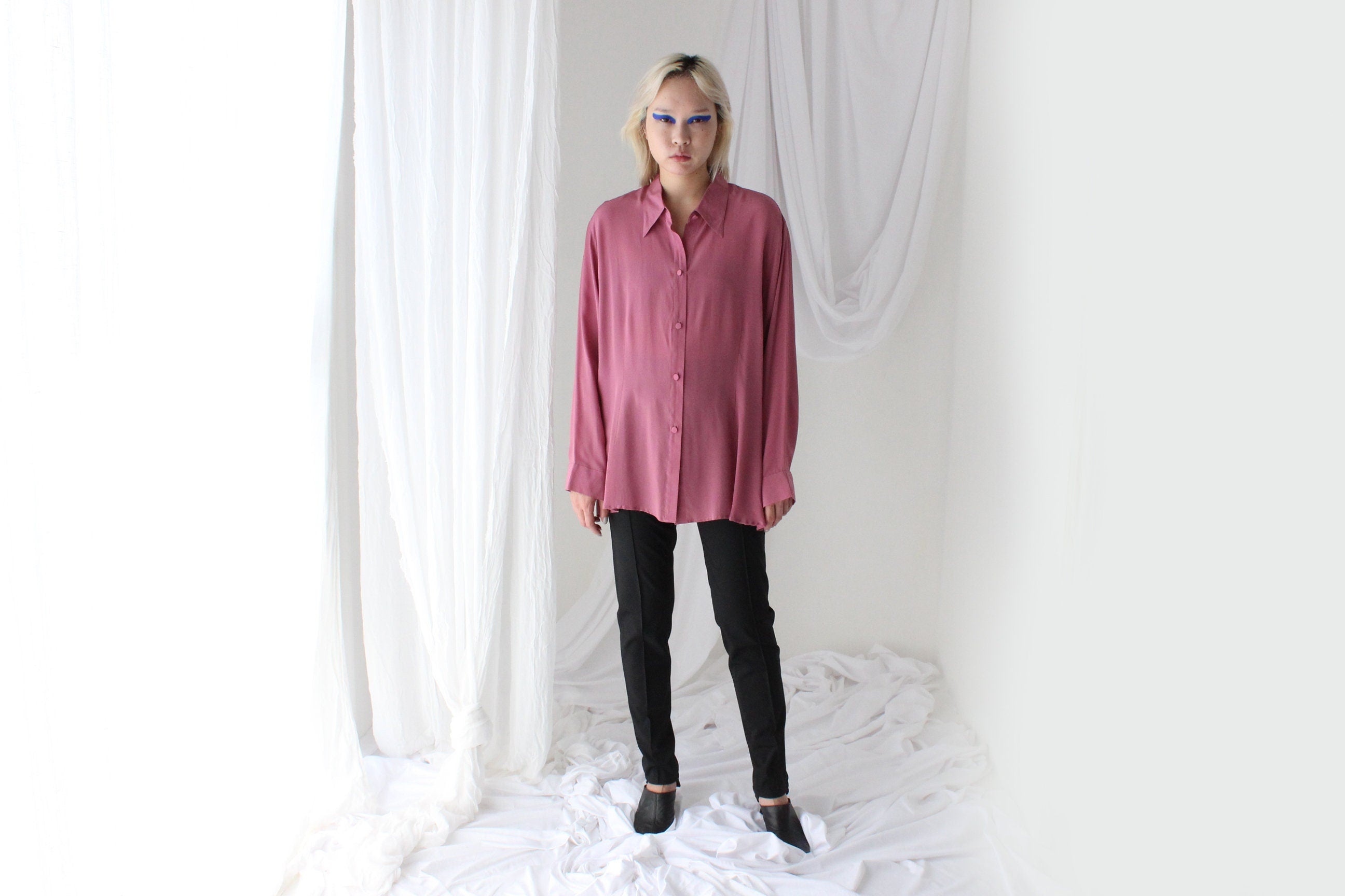 Luxury 80s Silk Crêpe De Chine Blouse