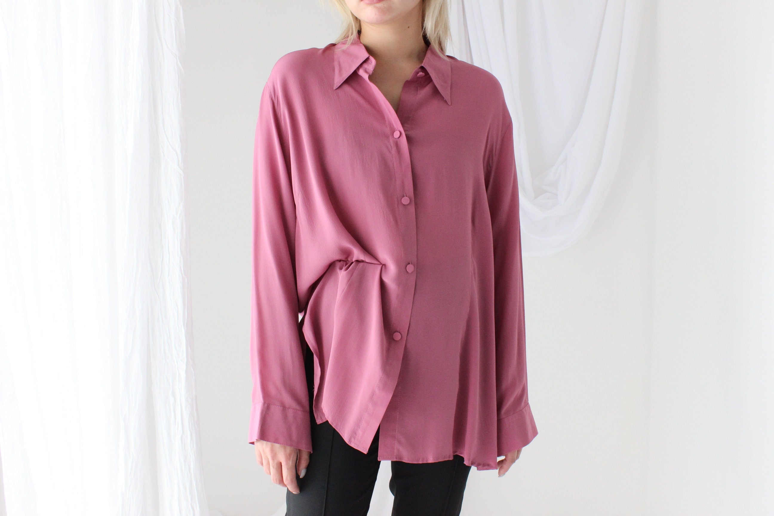 Luxury 80s Silk Crêpe De Chine Blouse