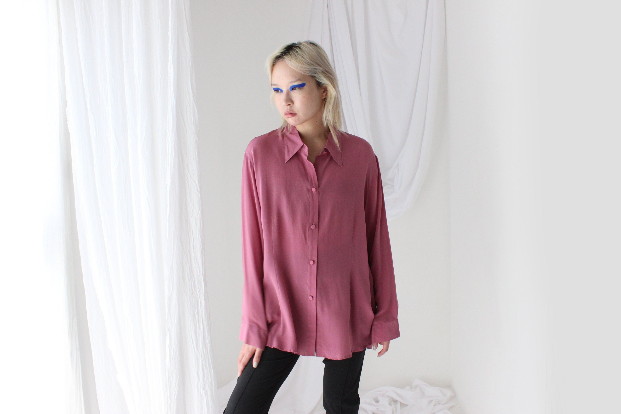 Luxury 80s Silk Crêpe De Chine Blouse