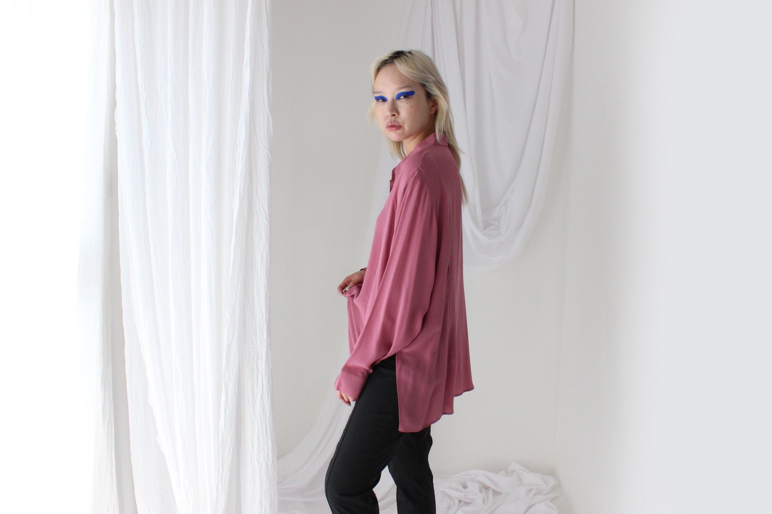 Luxury 80s Silk Crêpe De Chine Blouse