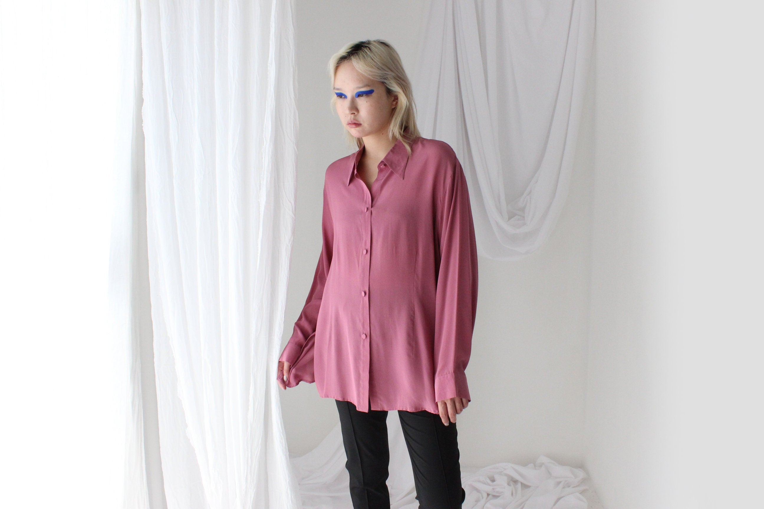 Luxury 80s Silk Crêpe De Chine Blouse