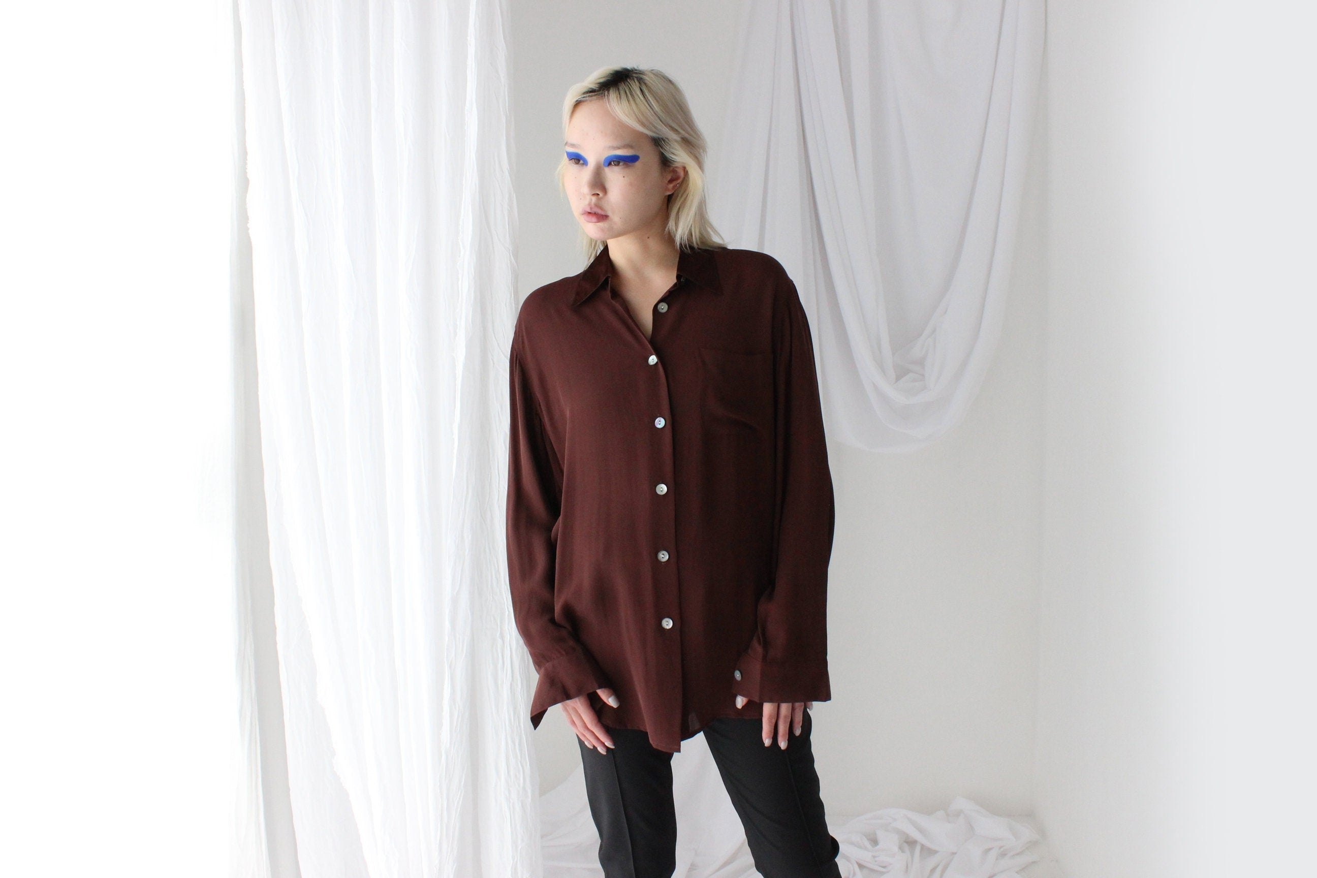 Luxury 80s Silk Crêpe De Chine Blouse