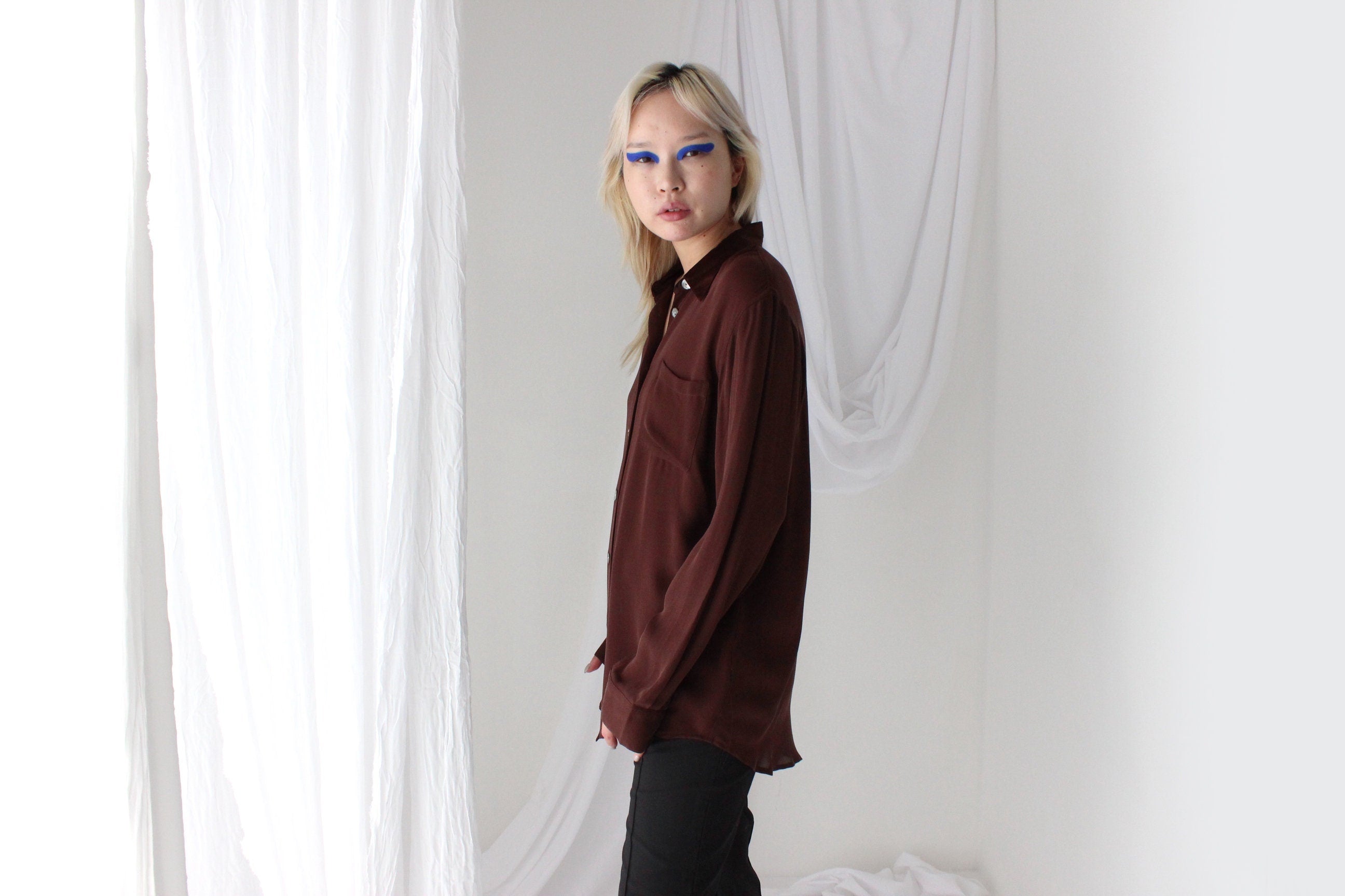 Luxury 80s Silk Crêpe De Chine Blouse