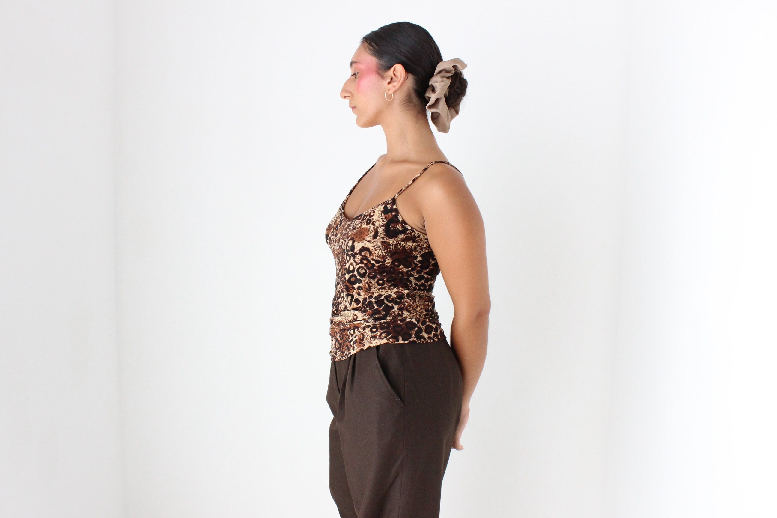 Y2K Tightrope Slinky Leopard Tank