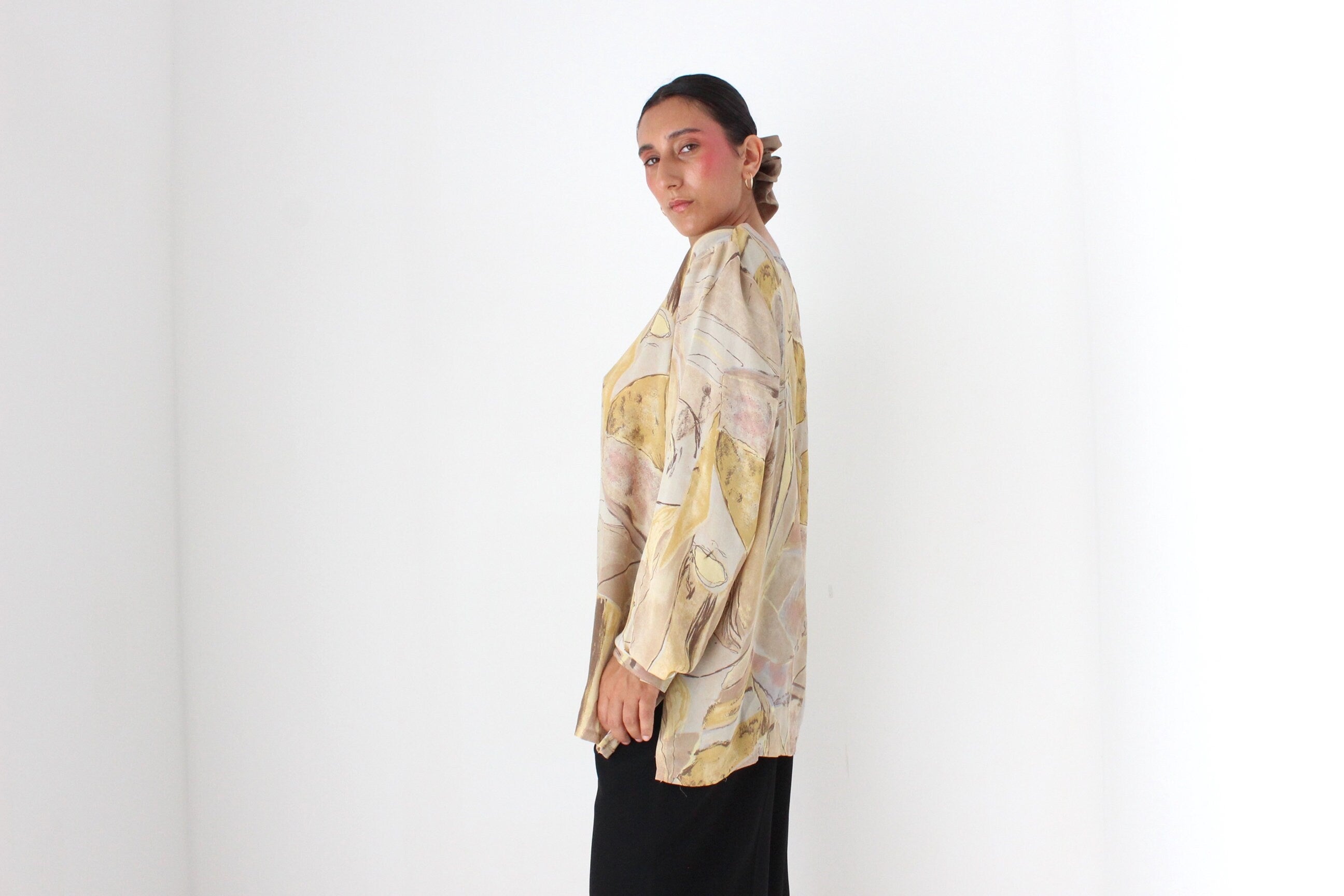 Stunning 90s Abstract Wearable Art Relaxed Top