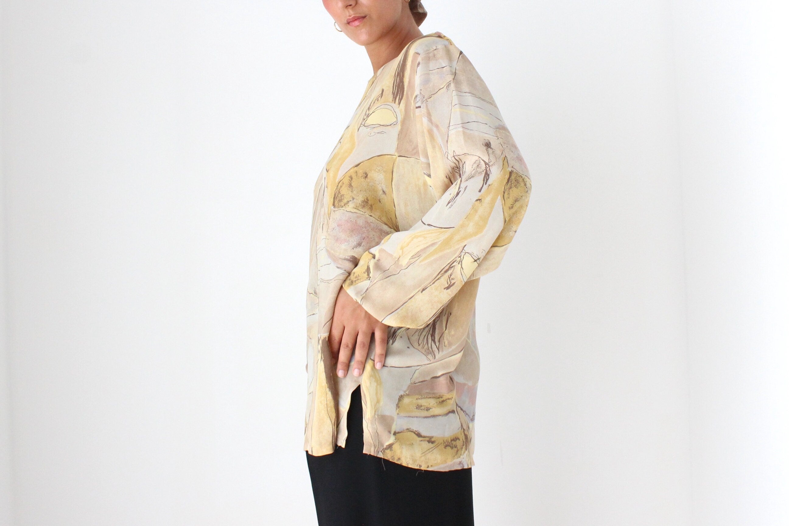 Stunning 90s Abstract Wearable Art Relaxed Top