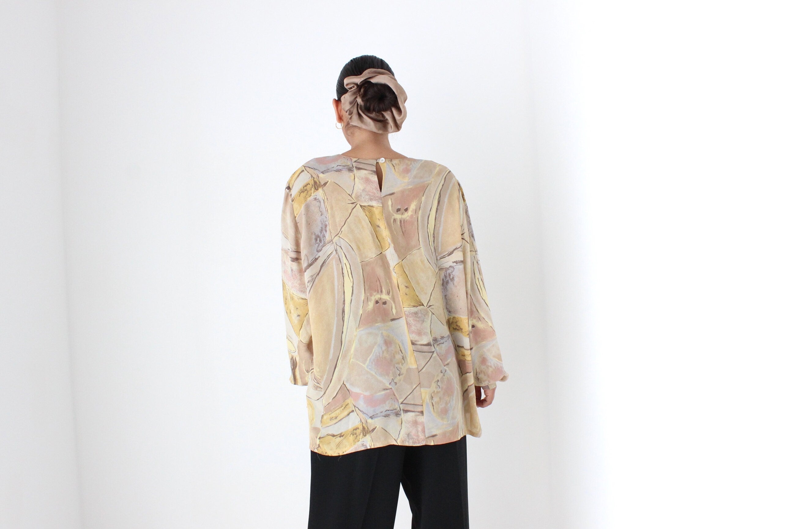 Stunning 90s Abstract Wearable Art Relaxed Top