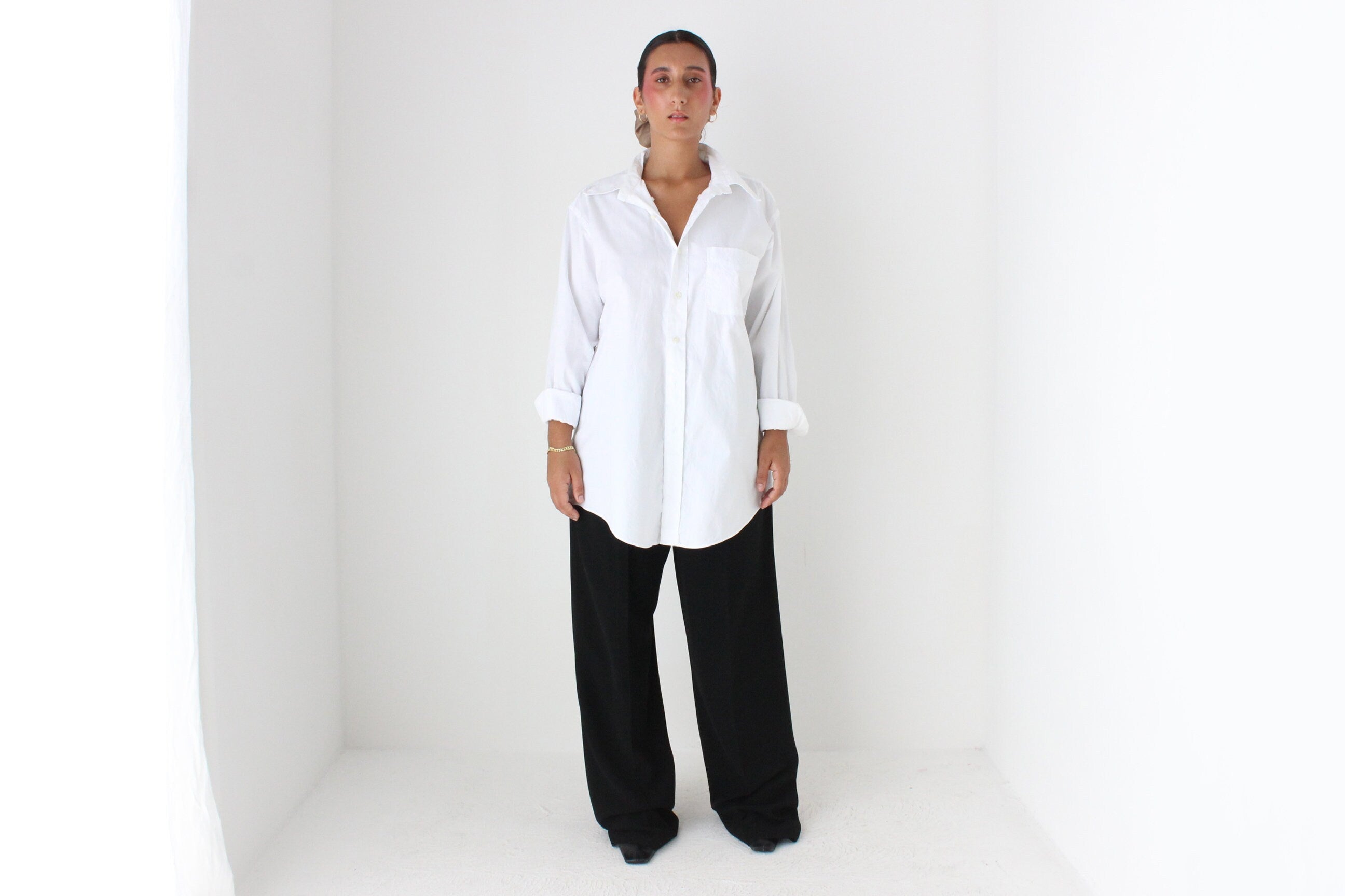 90s Pure Supima Cotton Crisp White Button Up