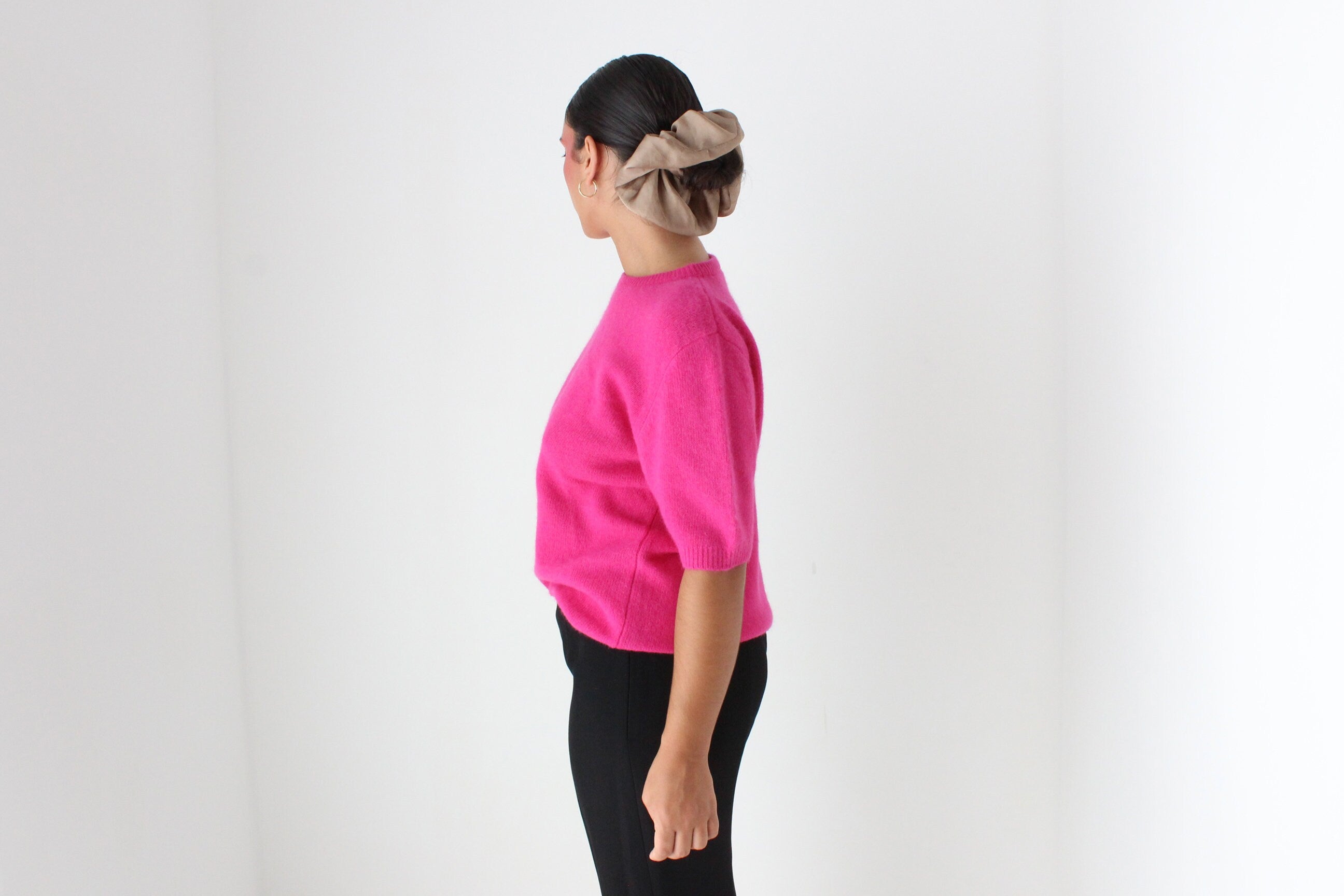 80s Bubblegum Angora & Wool Knit Sweater Top