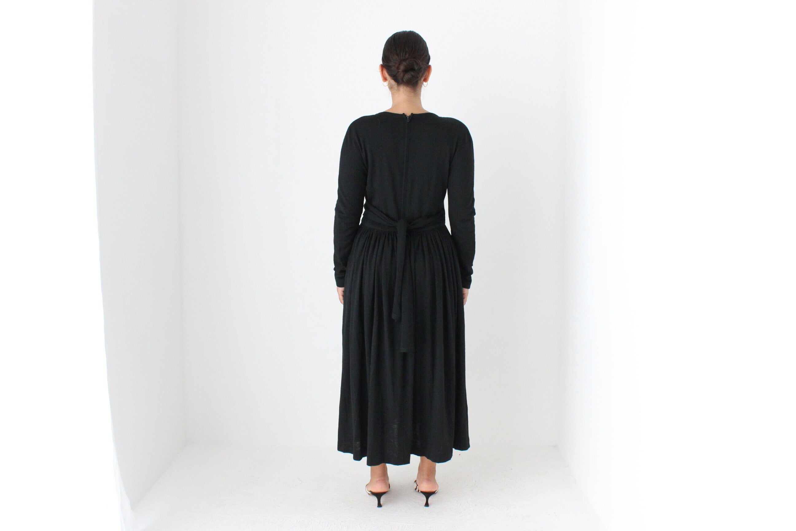 80s Sonia Rykiel Wool & Angora Knit Wrap Dress