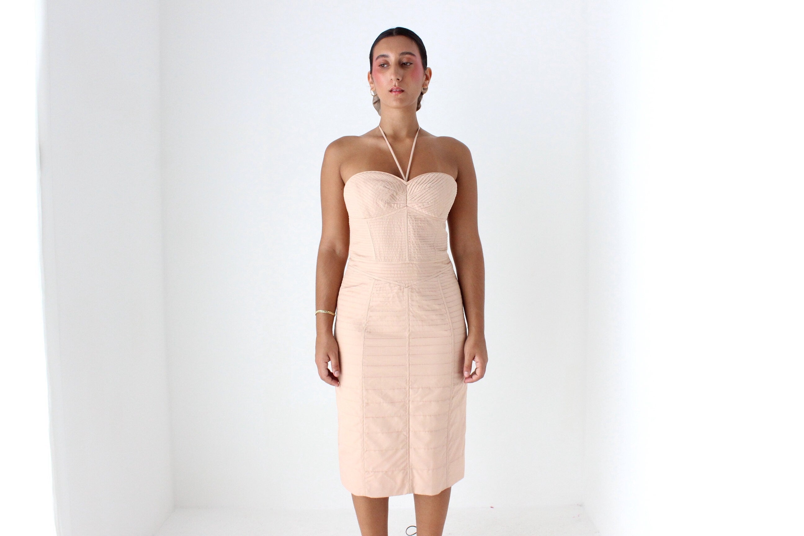 Y2K Marc Jacobs Silk & Wool Sculpted Corsetry Hourglass Cocktail Dress