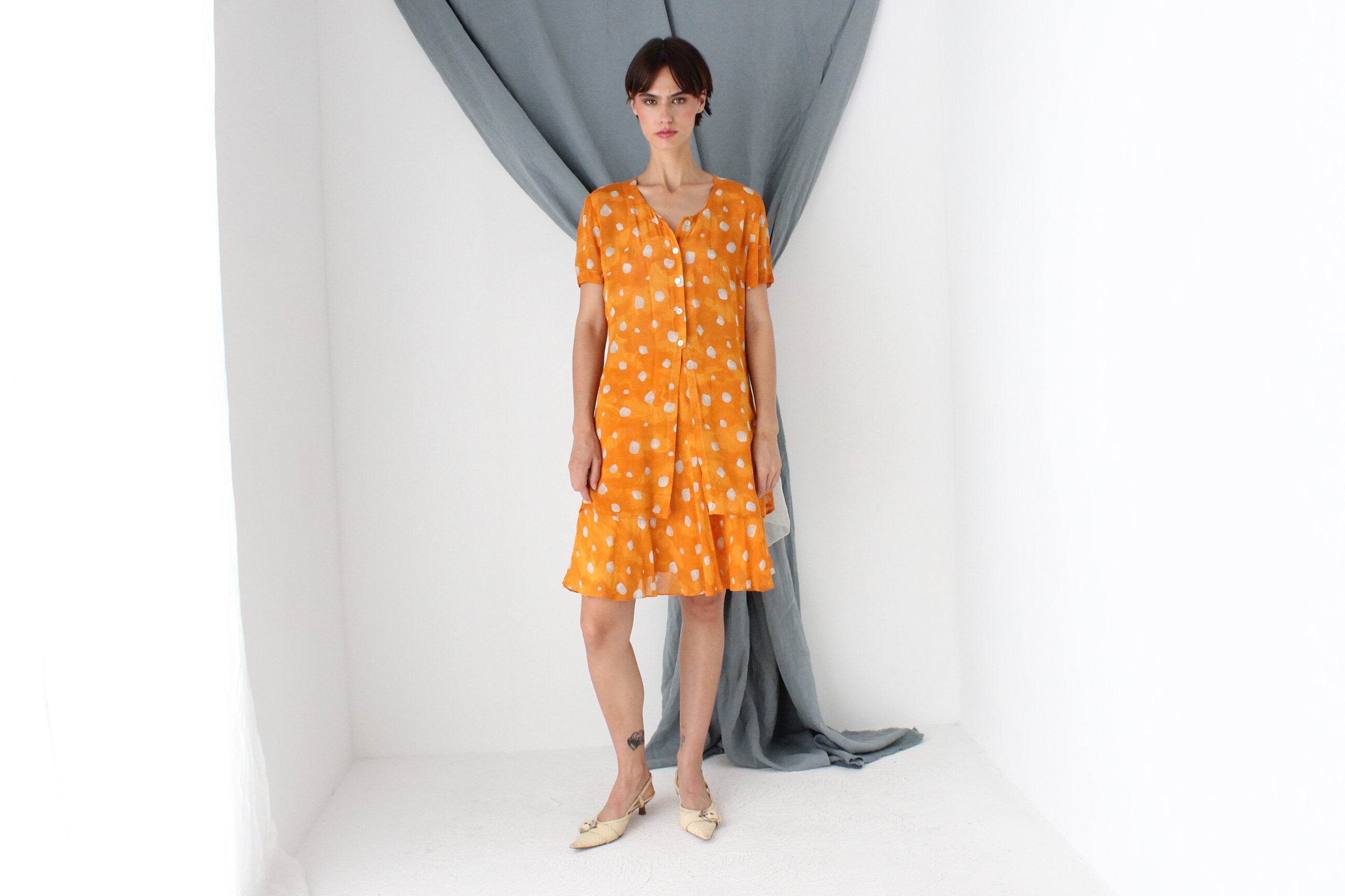 MADE IN ITALY 80s Polka Dot Skirt & Top Matching Set