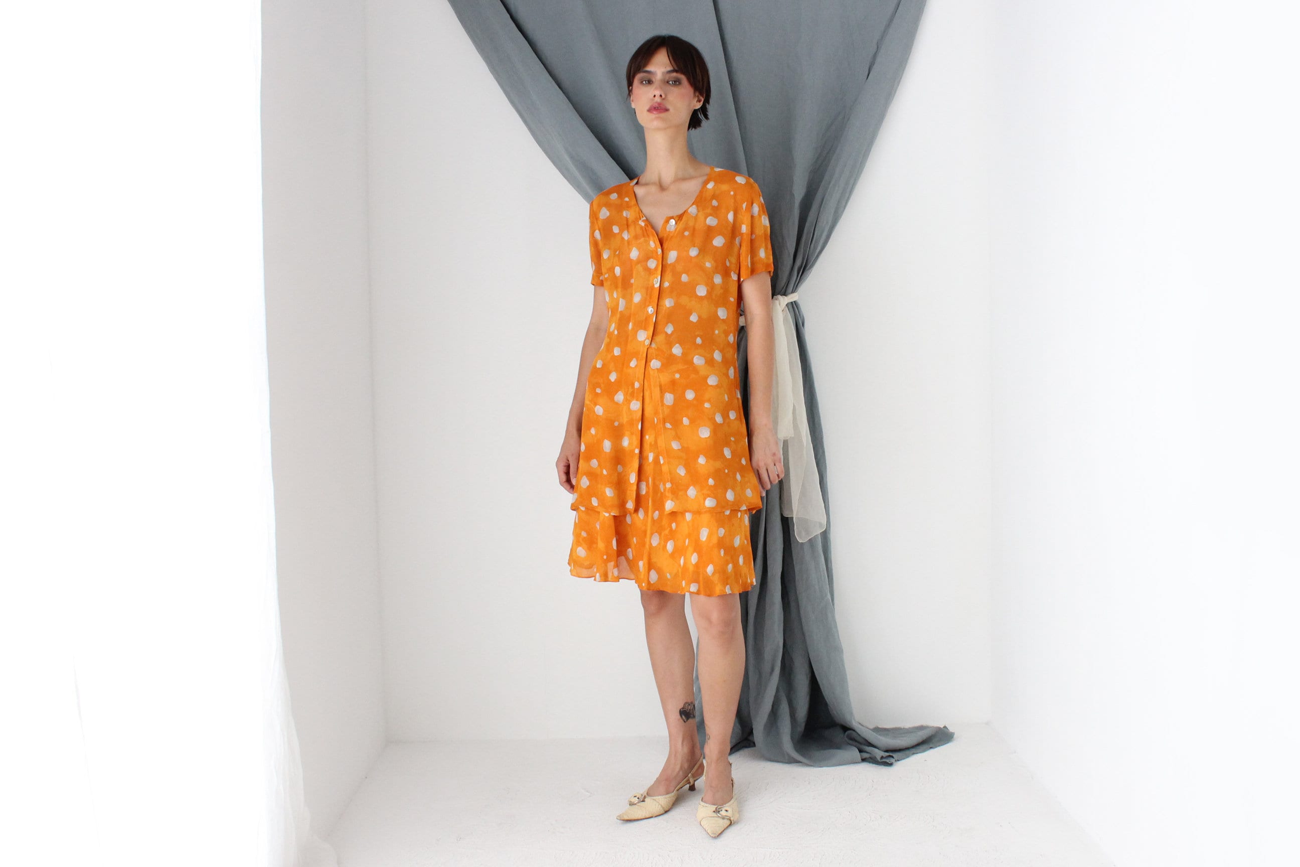MADE IN ITALY 80s Polka Dot Skirt & Top Matching Set