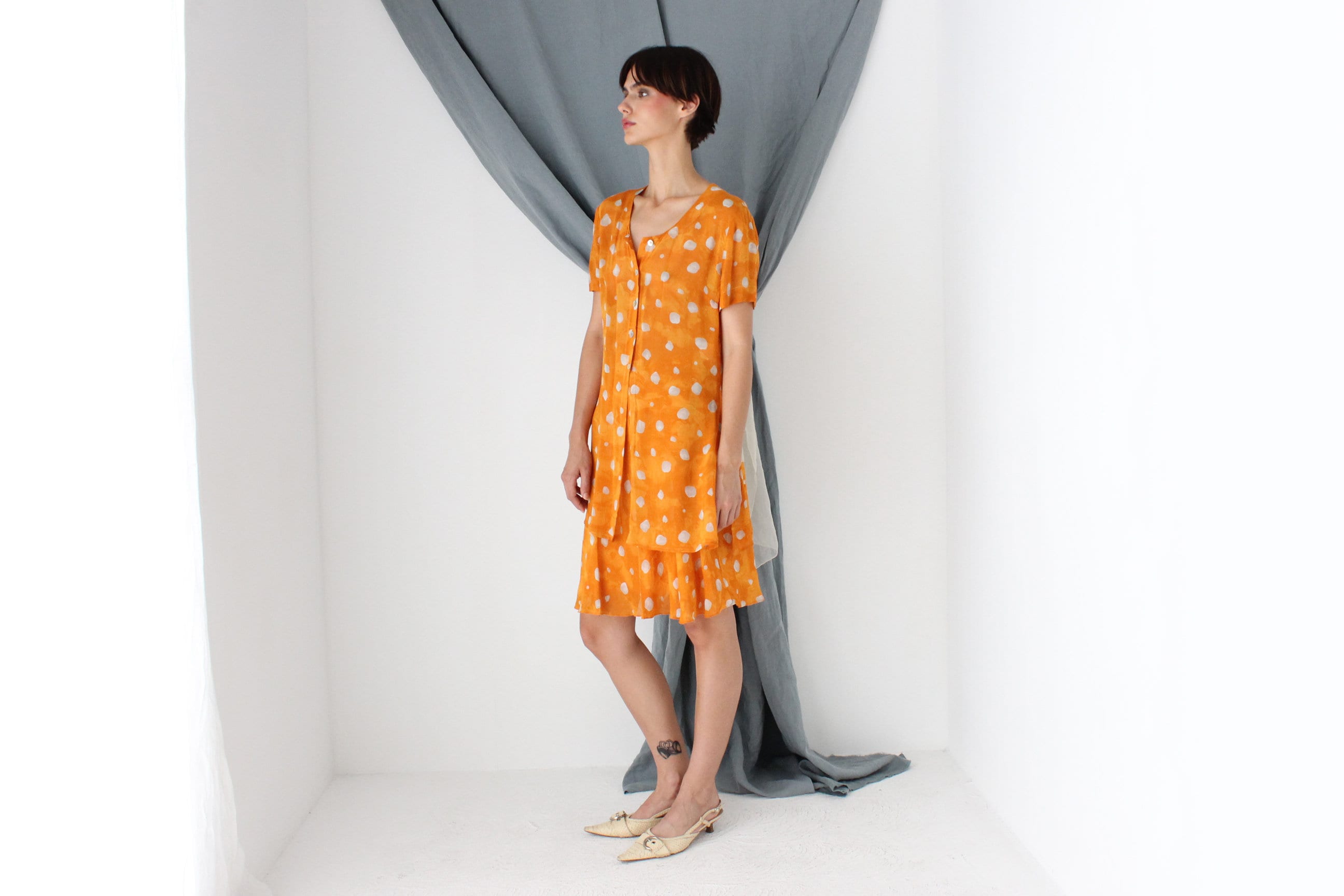MADE IN ITALY 80s Polka Dot Skirt & Top Matching Set