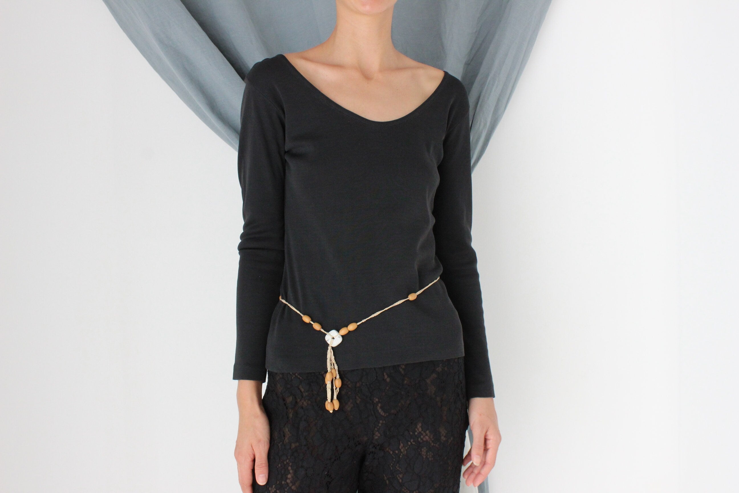 MADE IN ITALY 70s Oscalito Premium Cotton Scoop Neck Top