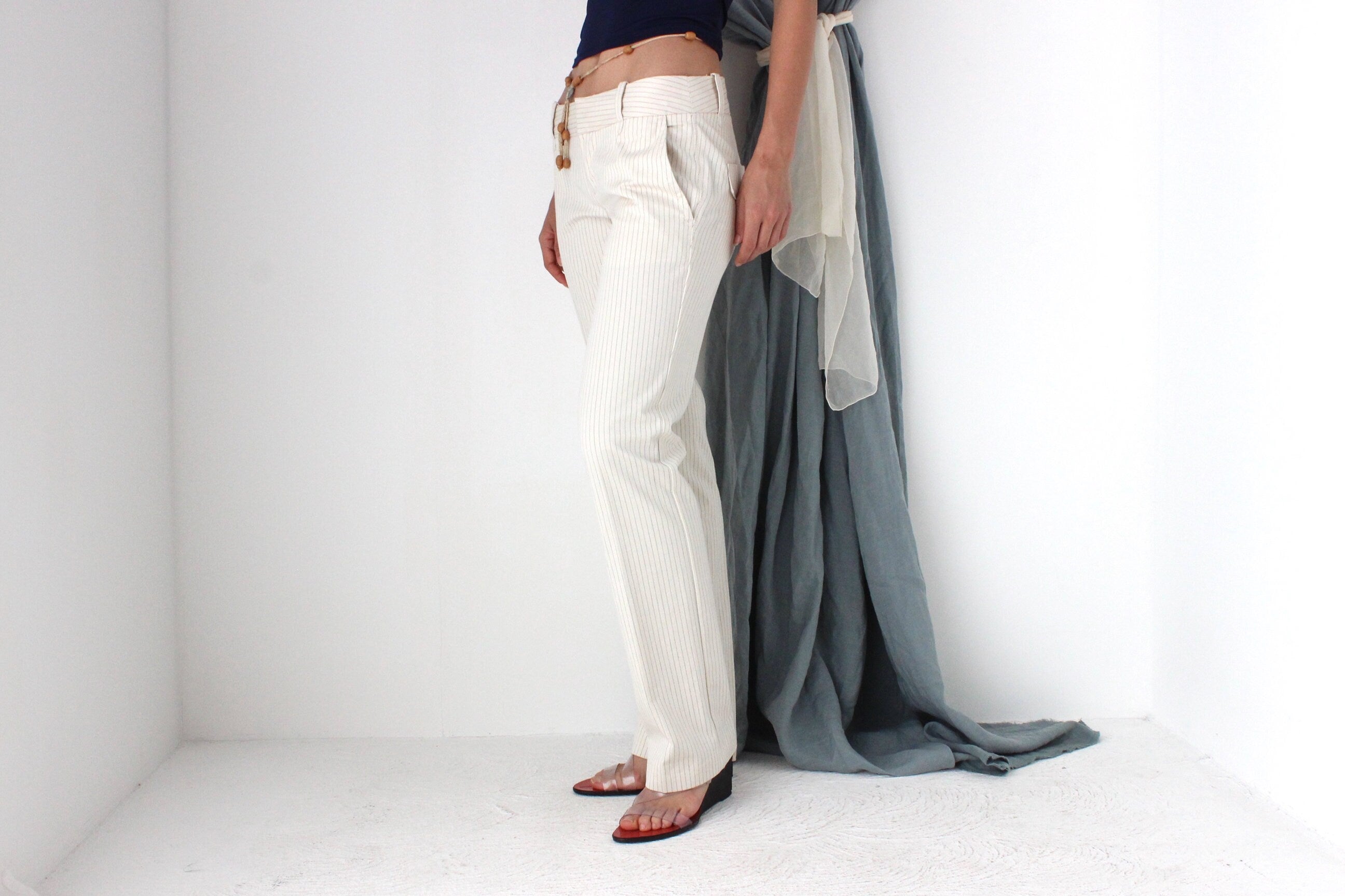 MADE IN ITALY 2000s Diesel Low Rise Pinstripe Bootcut Pants