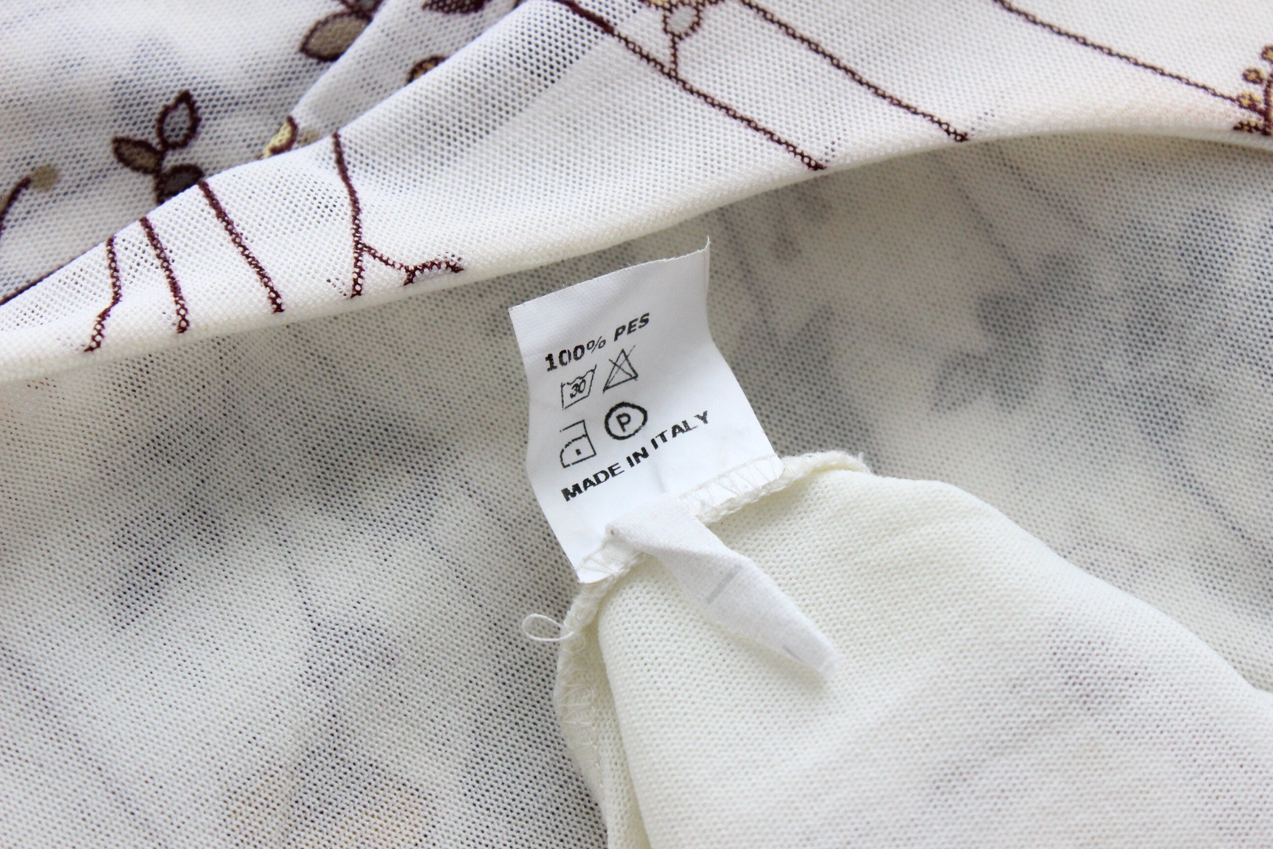 MADE IN ITALY 90s Floral Mesh Top