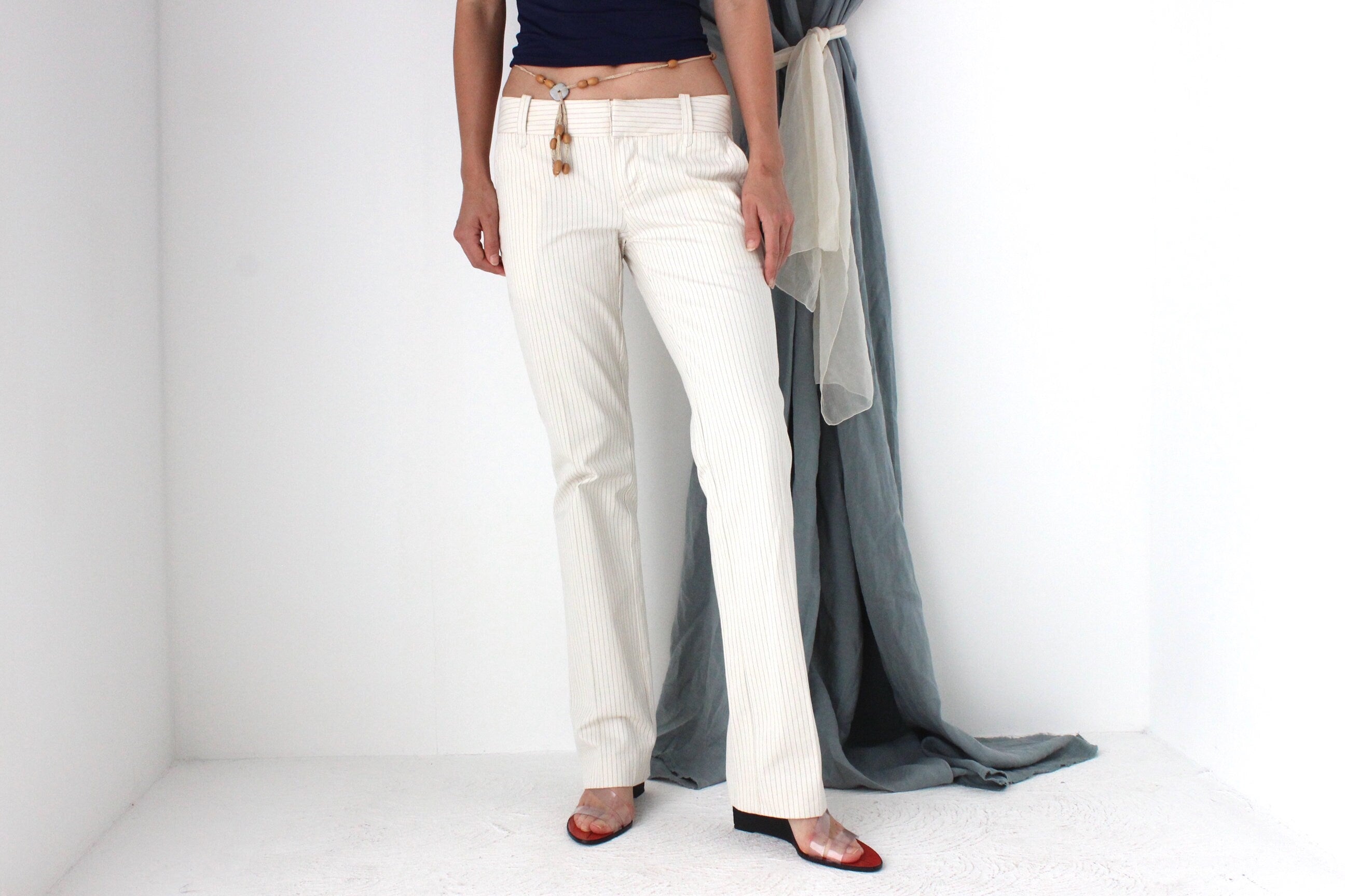 MADE IN ITALY 2000s Diesel Low Rise Pinstripe Bootcut Pants