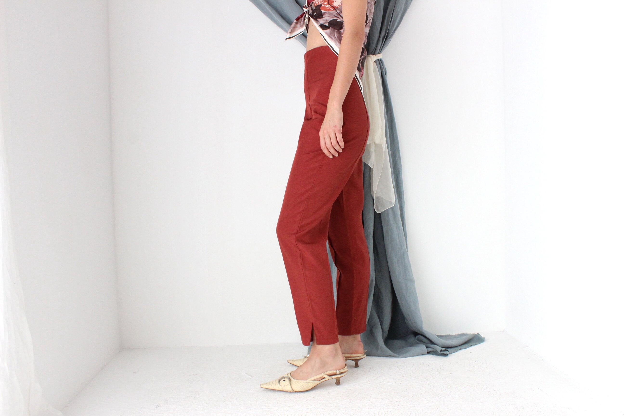 MADE IN ITALY 80s Super High Waist Cigarette Pants
