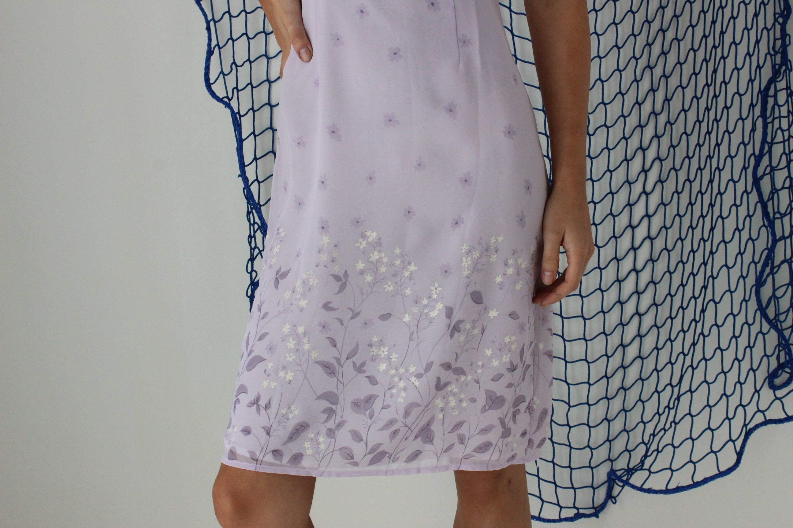 FOUND IN GREECE Y2K Pastel Square Neck A Line Dress