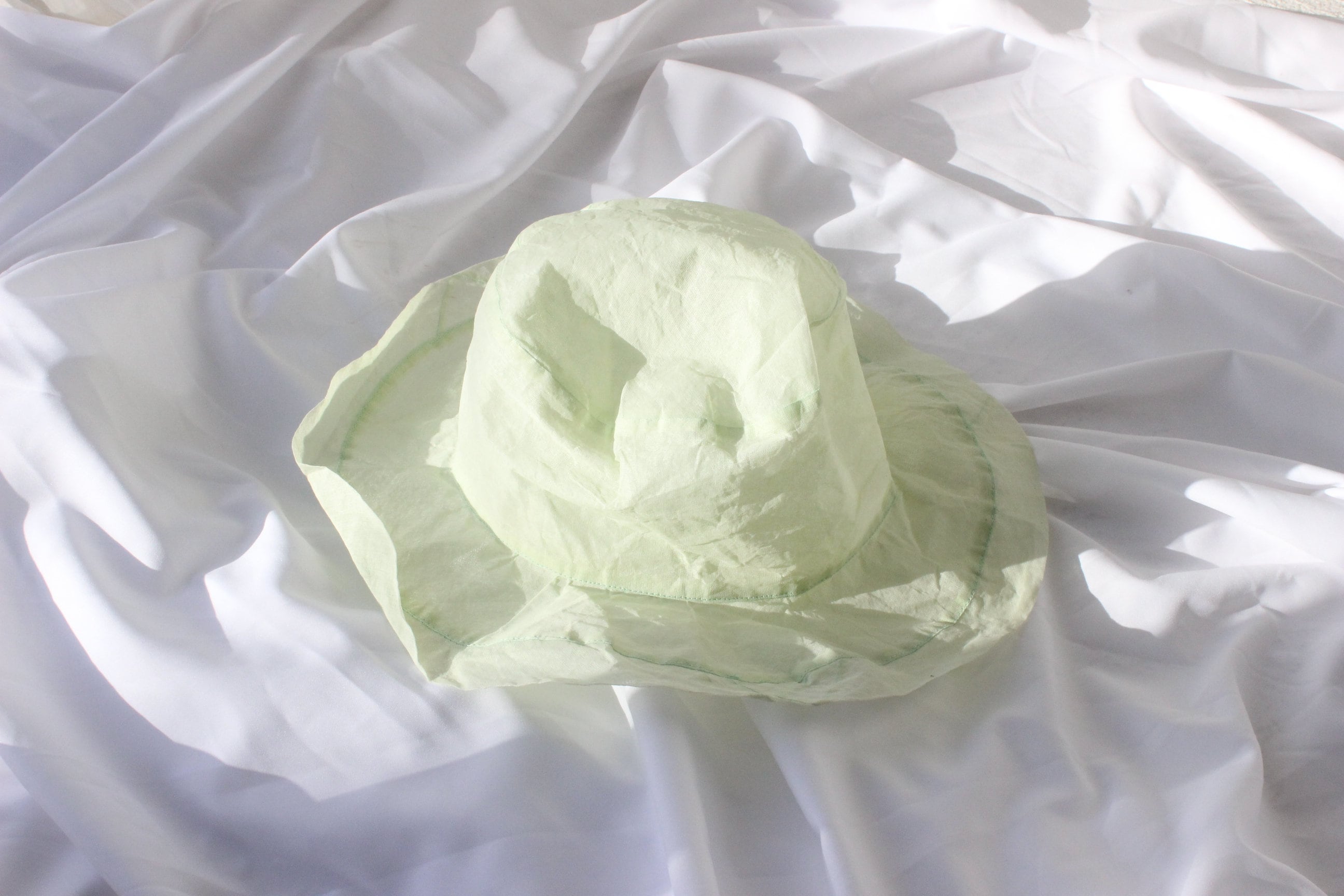MADE IN ITALY Pastel Pure Cotton Organza Soft Brim Hat